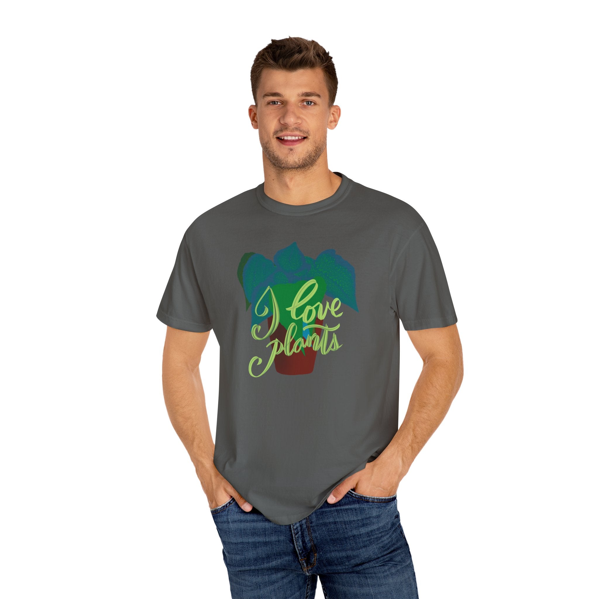 I LOVE PLANTS Unisex Garment-Dyed T-shirt