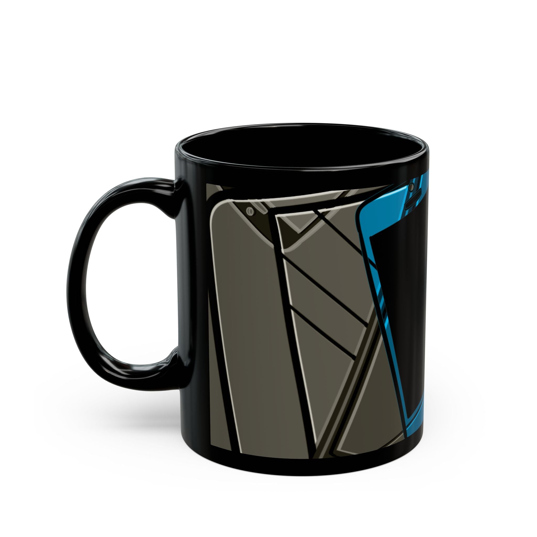 LEFT TO YOUR OWN DEVICES Black Mug (11oz)