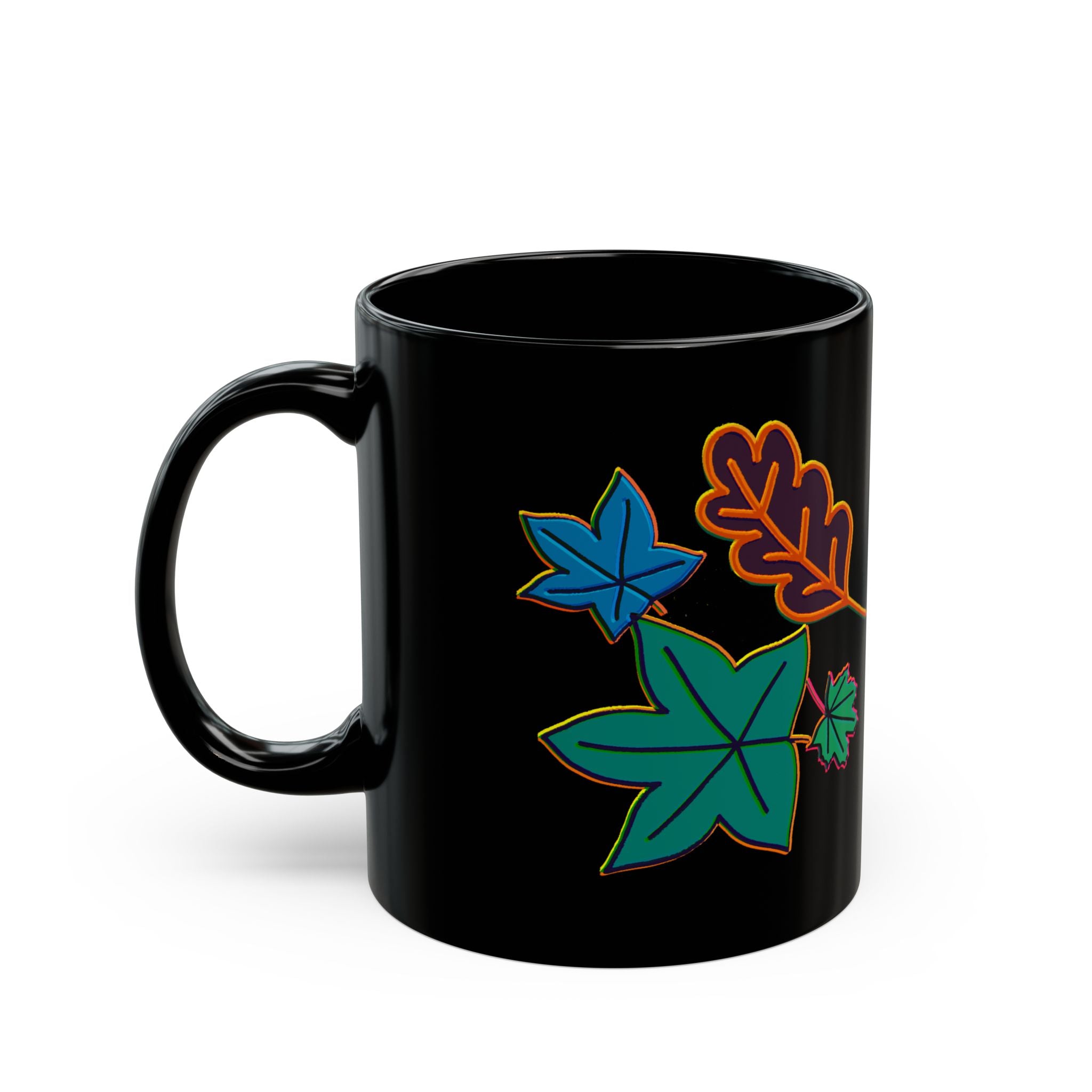 FUN FALL FOLIAGE Black Mug (11oz)