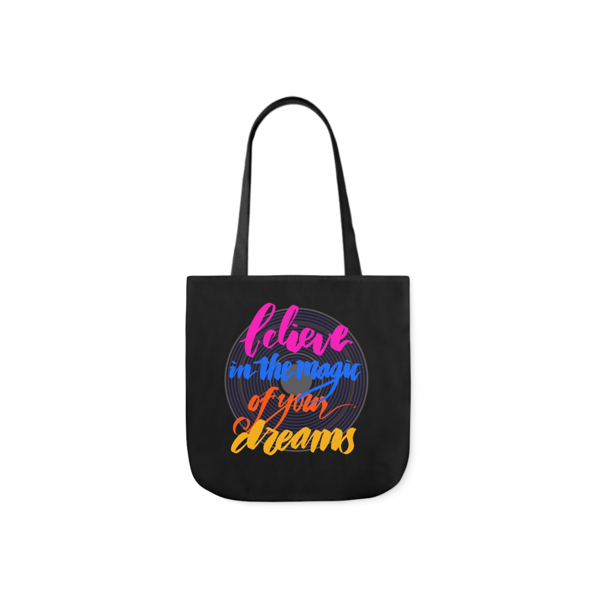 BELIEVE IN THE MAGIC Canvas Tote Bag, 5-Color Straps