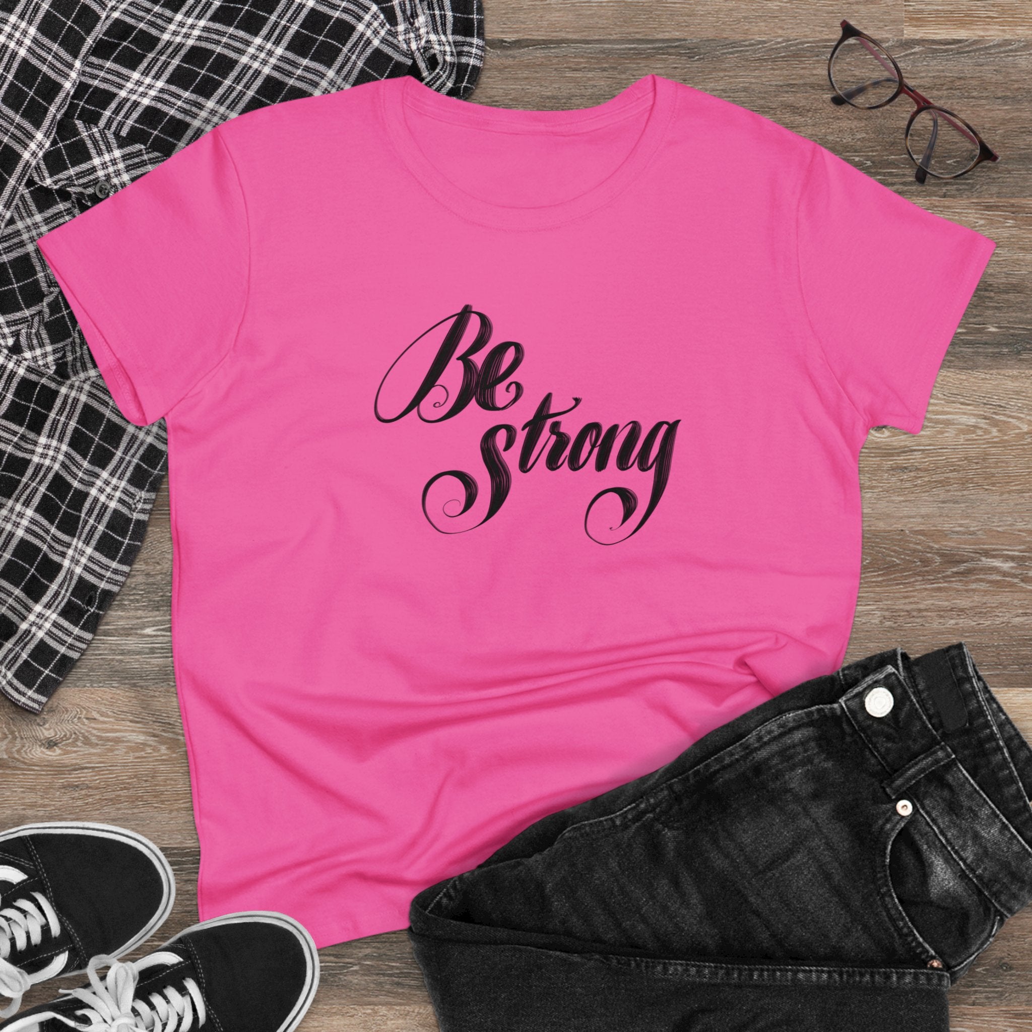 BE STRONG Women's Midweight Cotton Tee