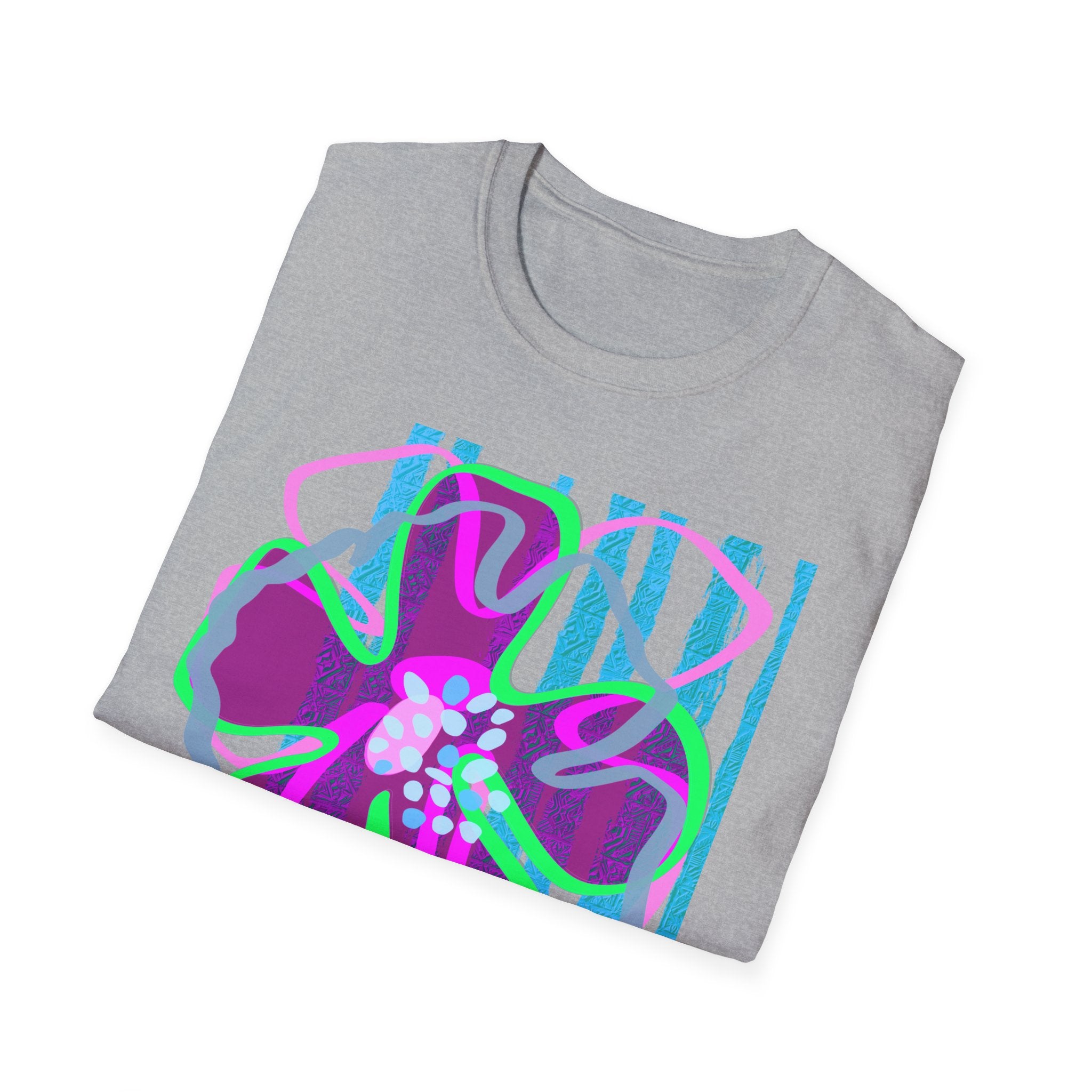 Vibrant Floral Unisex Softstyle T-Shirt for Summer Vibes