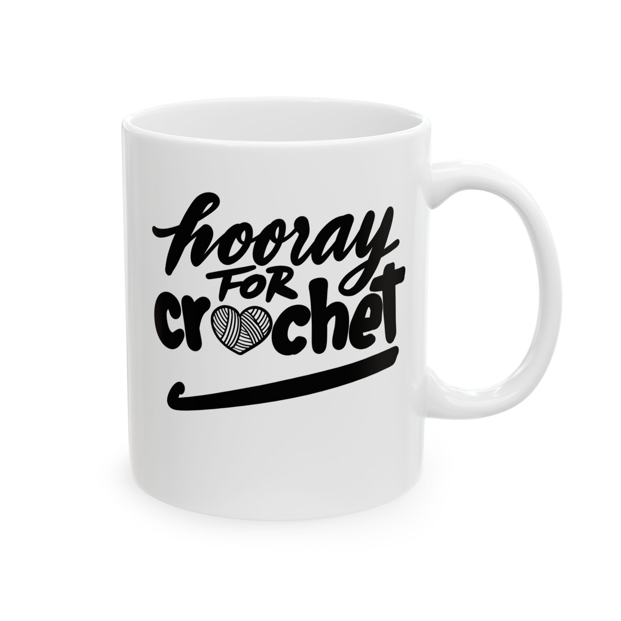 HOORAY FOR CROCHET Ceramic Mug, (11 oz)