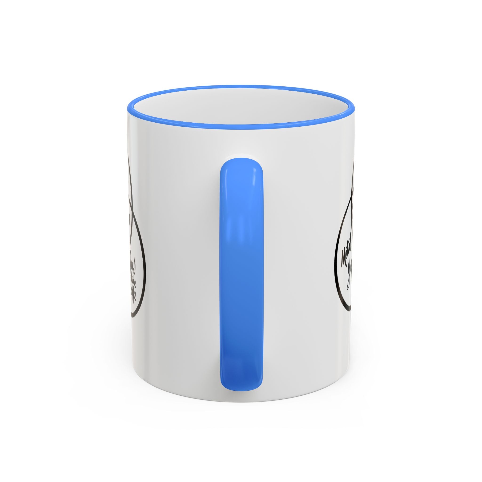 Metal Yoga Venn Diagram Mug — Funny Coffee Lover Accent Rim & Handle Mug (11oz/15oz)