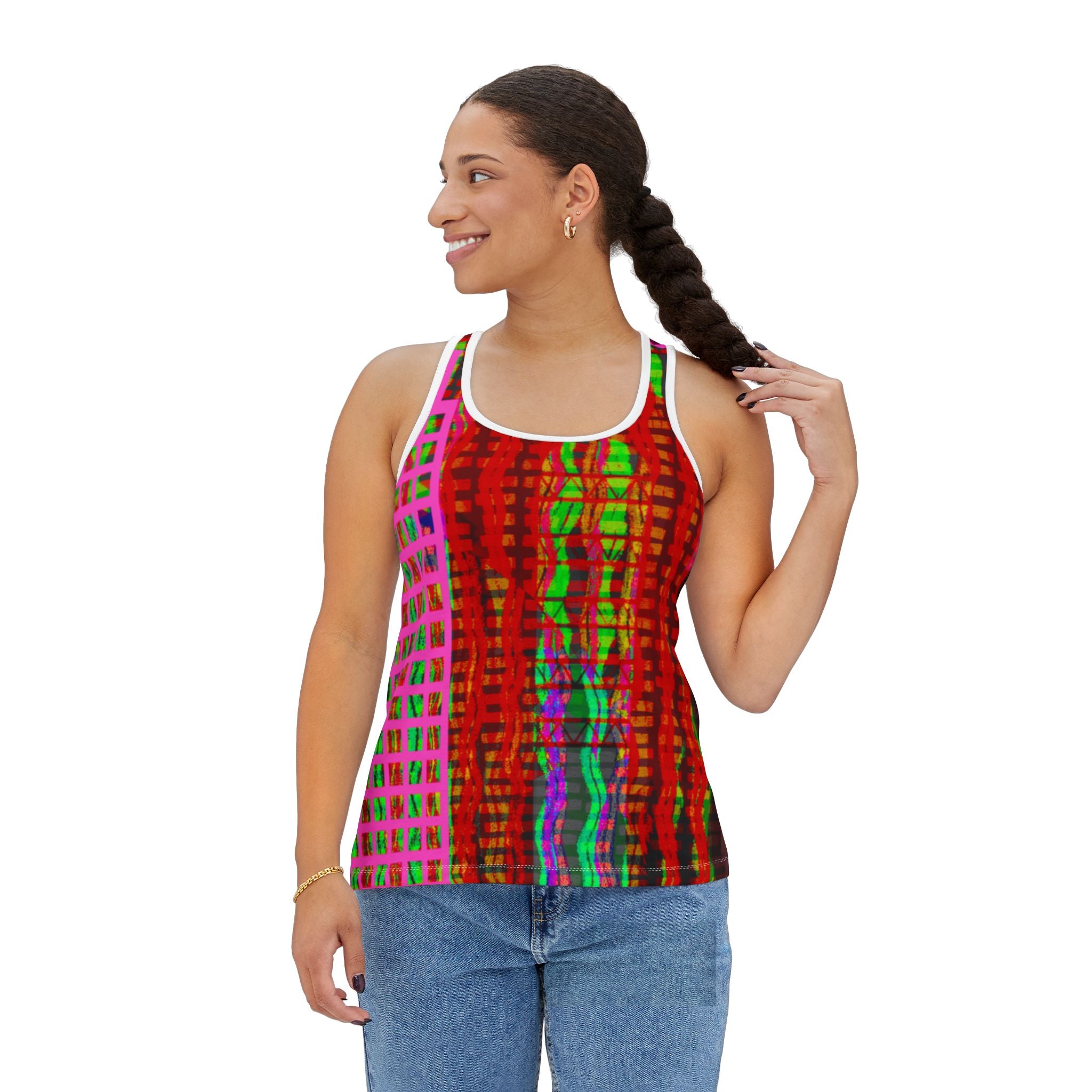 Vibrant Abstract Women's Tank Top - Colorful Summer Fashion