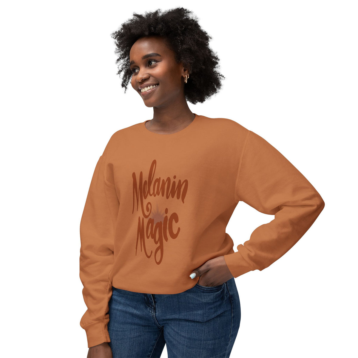 Melanin Magic Crewneck Sweatshirt — Comfort Fit Inspirational Graphic