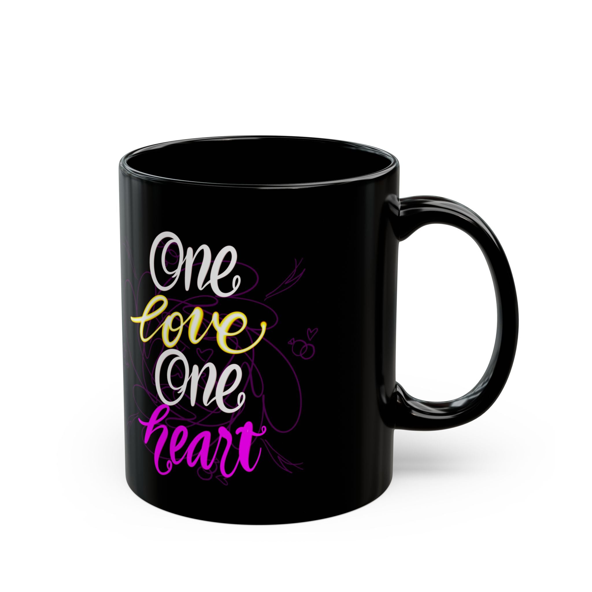 ONE LOVE Black Mug (11oz)