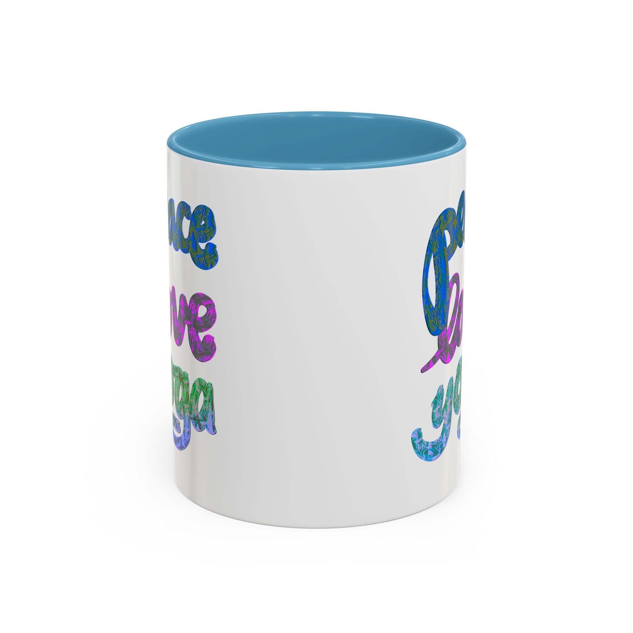 PEACE LOVE YOGA Accent Coffee Mug (11 oz)