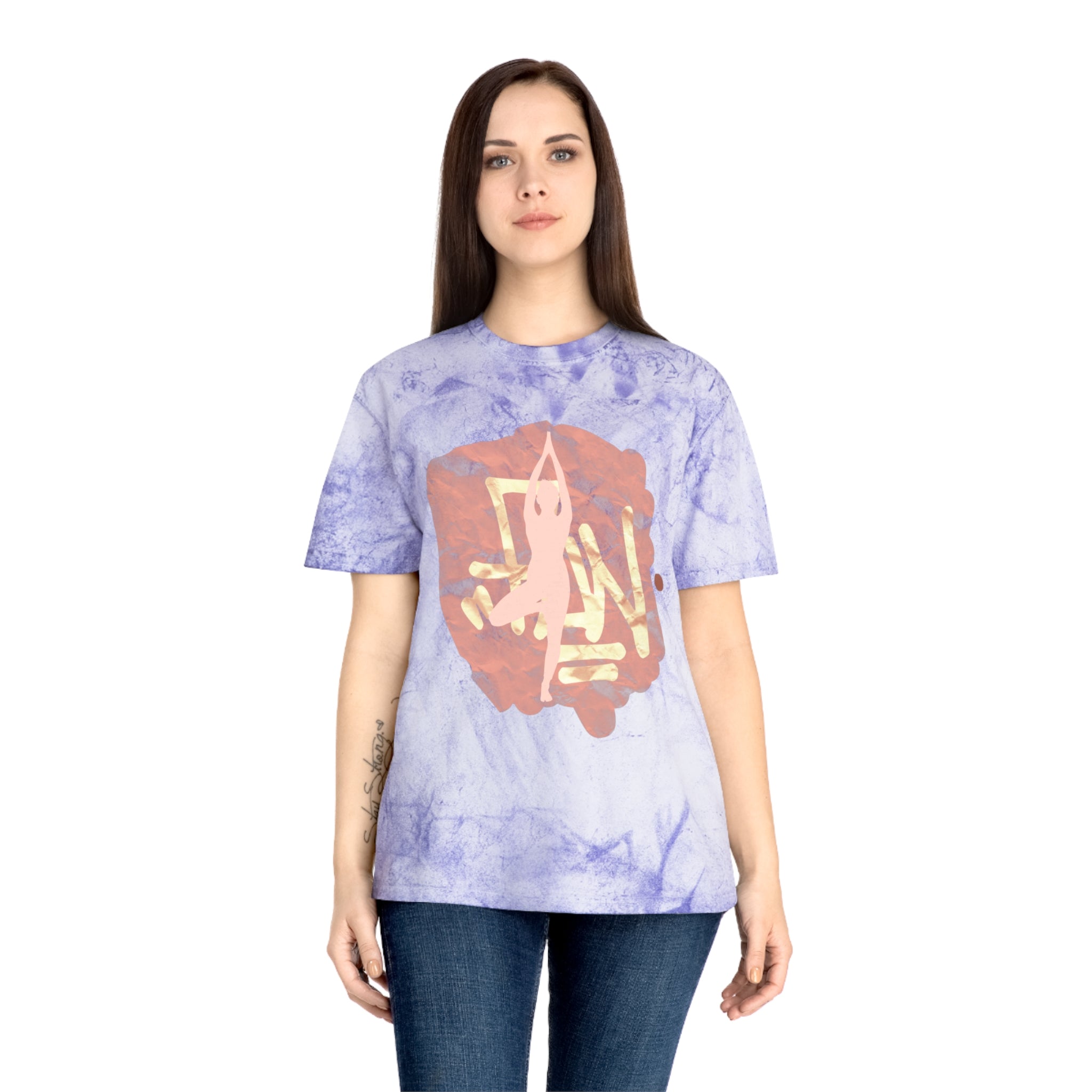 Color Blast Unisex Yoga T-Shirt - Vibrant Hand Drawn Art Tee