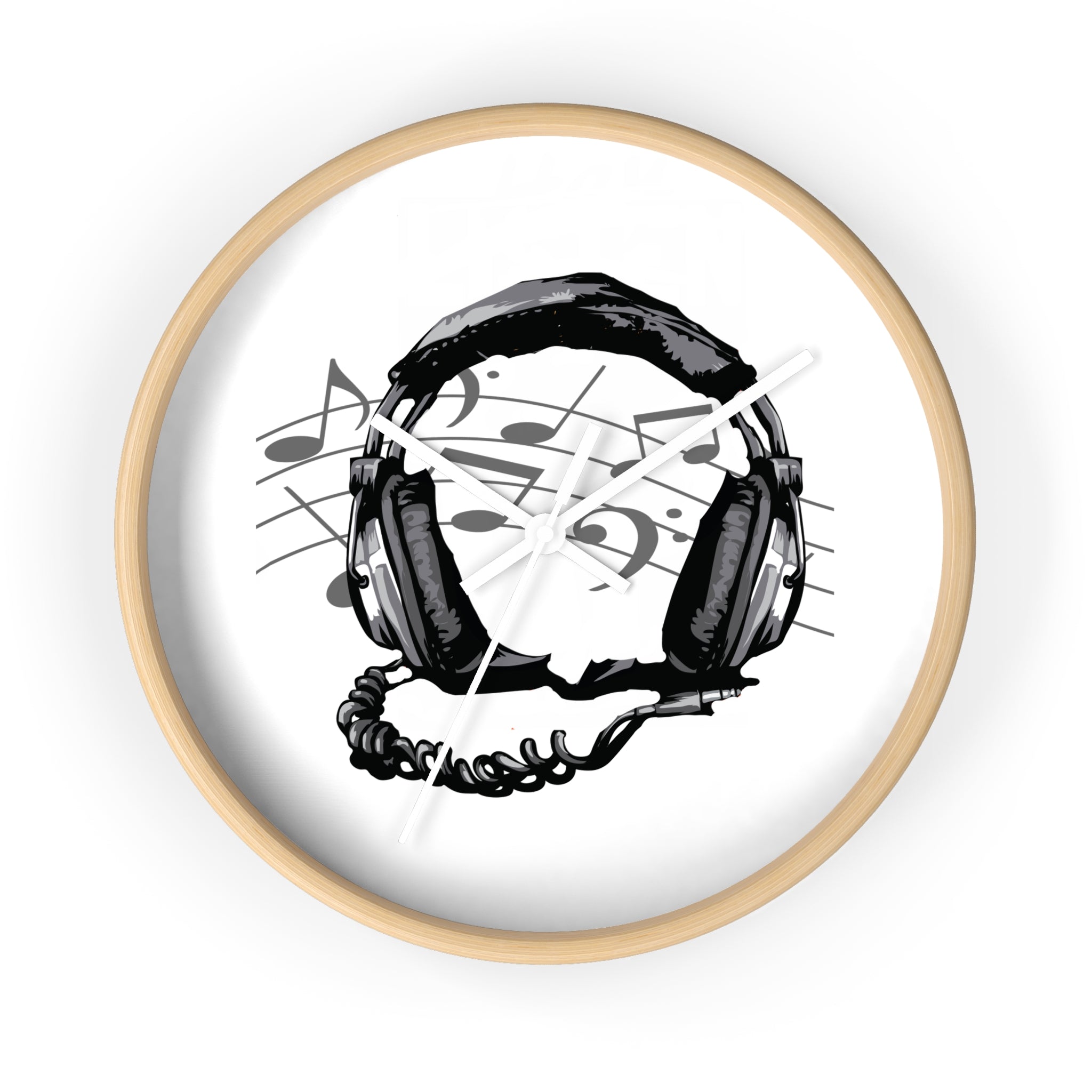 Music Lover's Wall Clock, Headphones Home Decor, Unique Gift for Musicians, Music Room Accessories, Stylish Timepiece