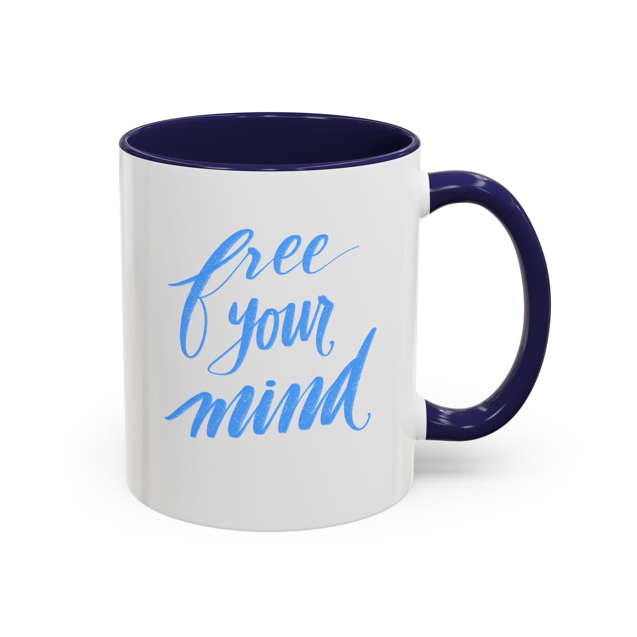 Free your Mind Accent Coffee Mug - Motivational Gift for Coffee Lovers, Inspirational Drinkware, Home Office Decor, Heartwarming Mug