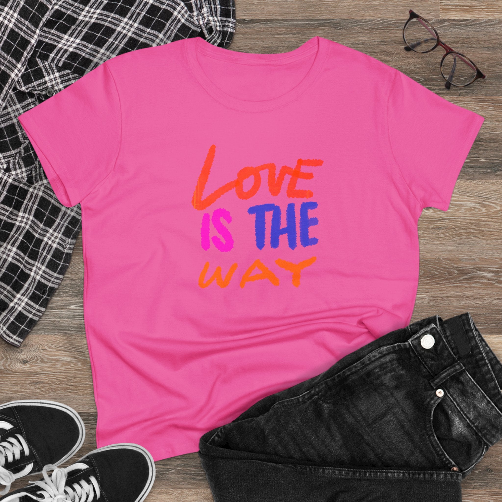 LOVE IS THE WAY Women's Midweight Cotton Tee