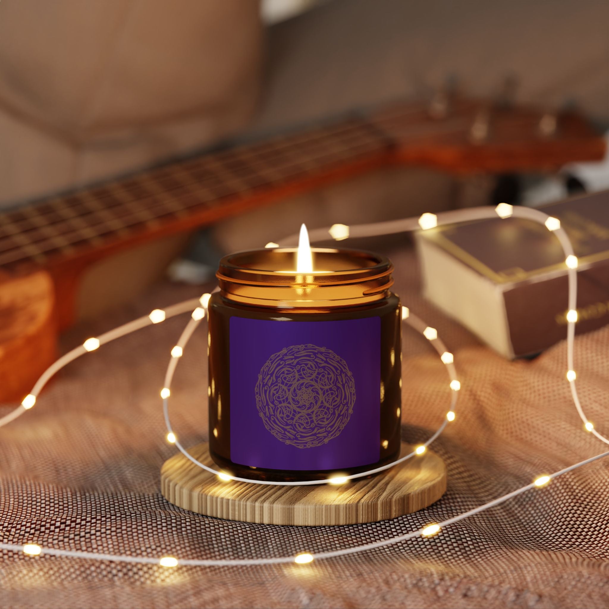 Relaxing Scented Soy Candle - Eco-Friendly Amber Jar, Aromatherapy Gift for Home, Meditation, Spa, Birthday, Housewarming