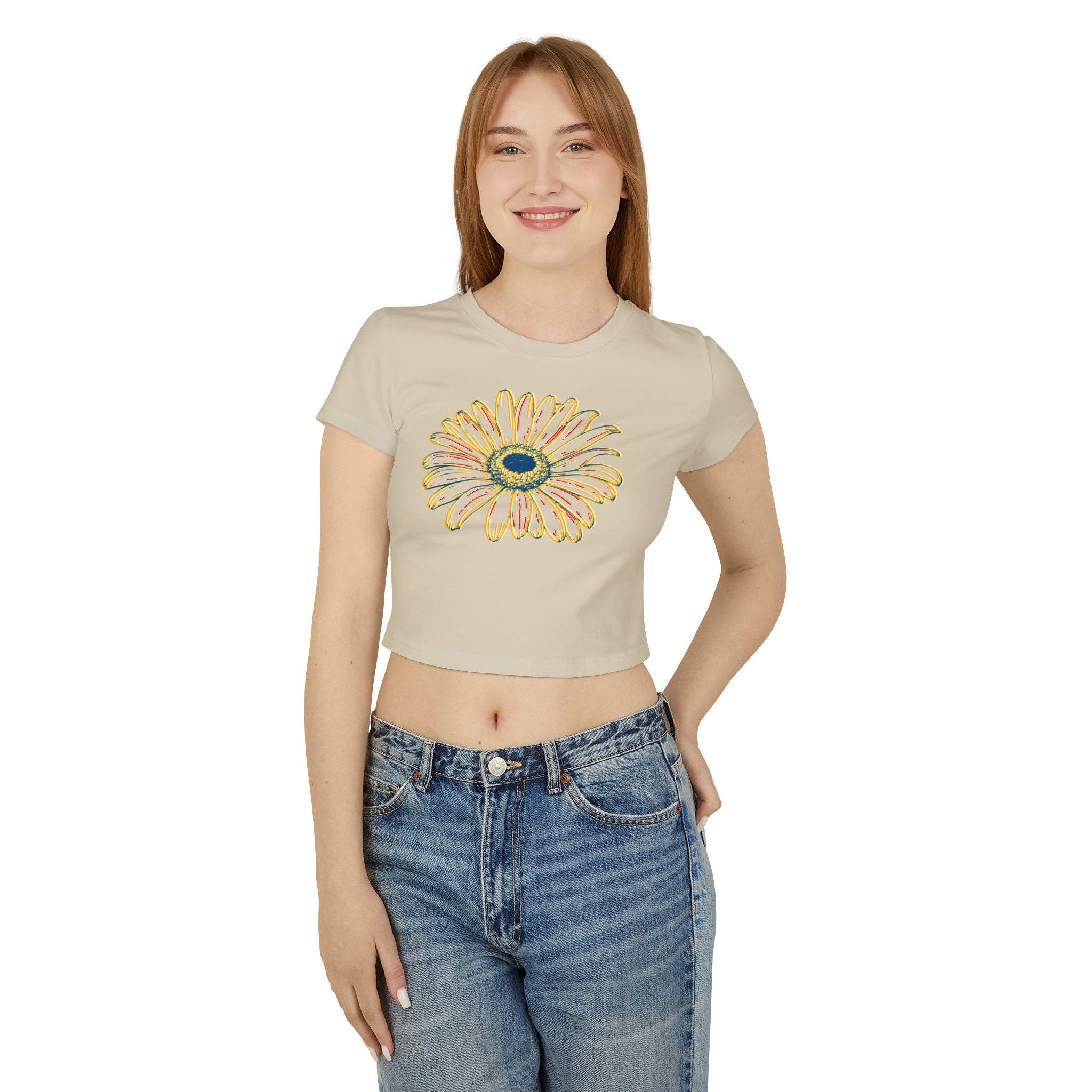 Women's Floral Baby Tee | Cute Summer Top | Perfect for Casual Outings & Gifts