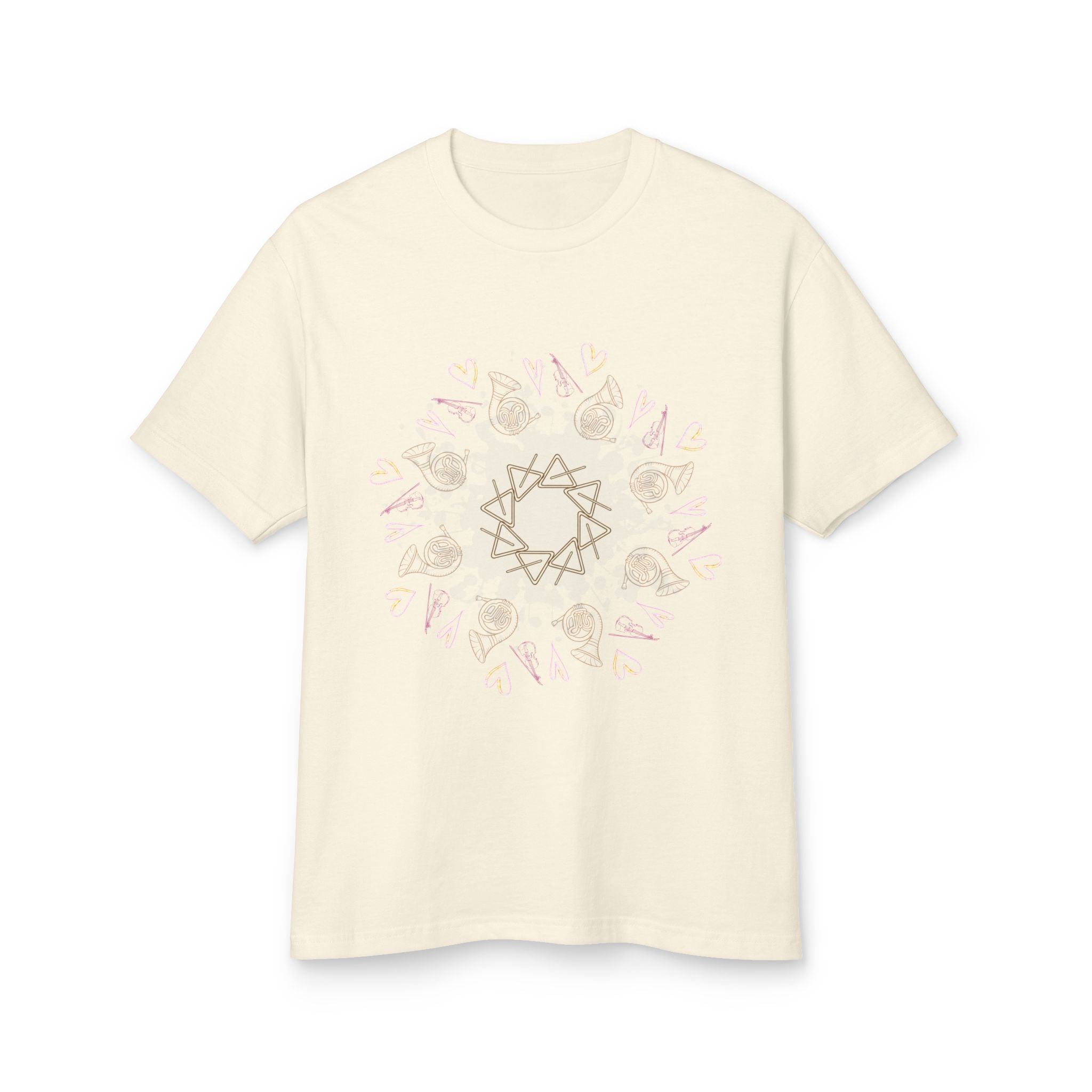 Cotton Tee - Musical Mandala Design for Mindfulness & Relaxation