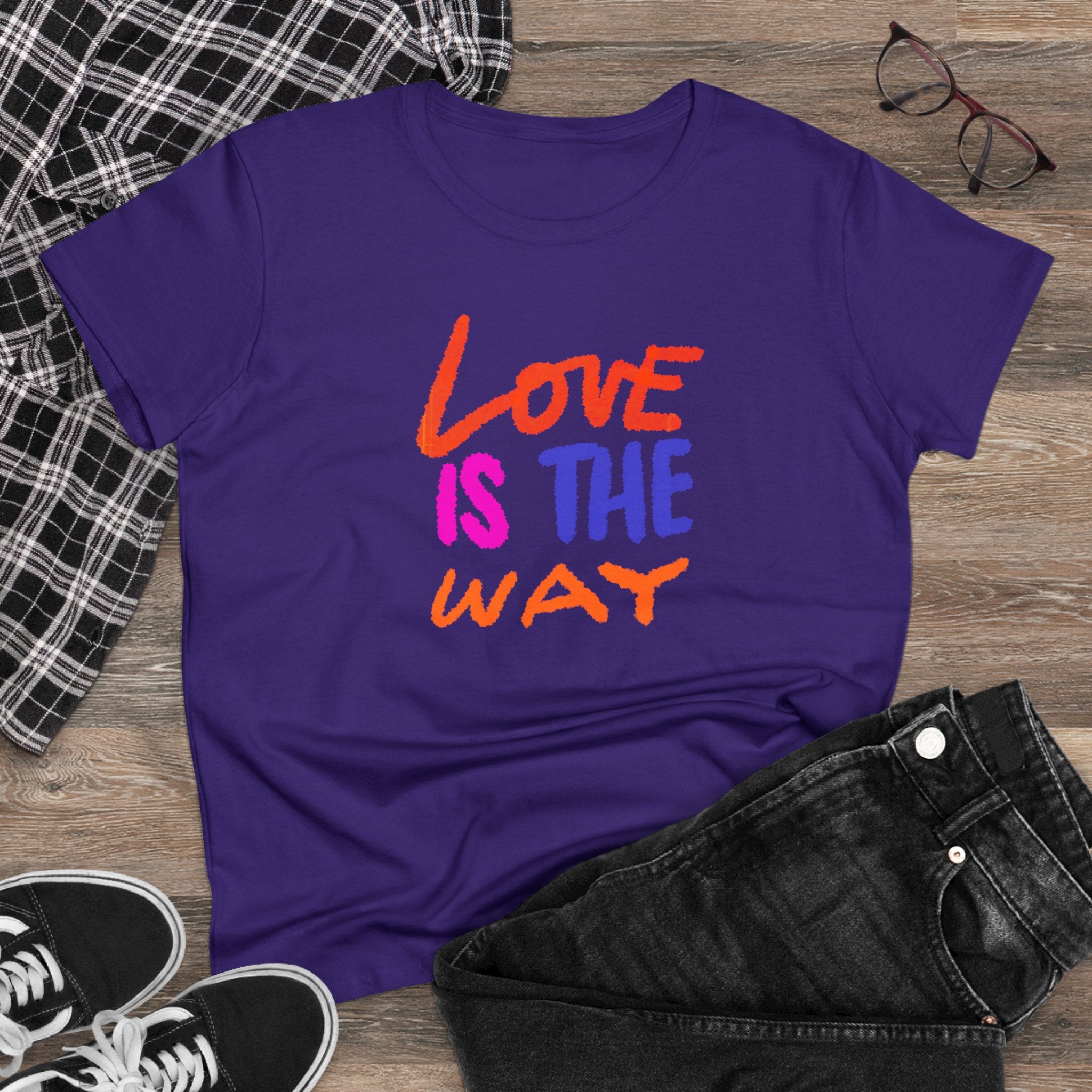 LOVE IS THE WAY Women's Midweight Cotton Tee