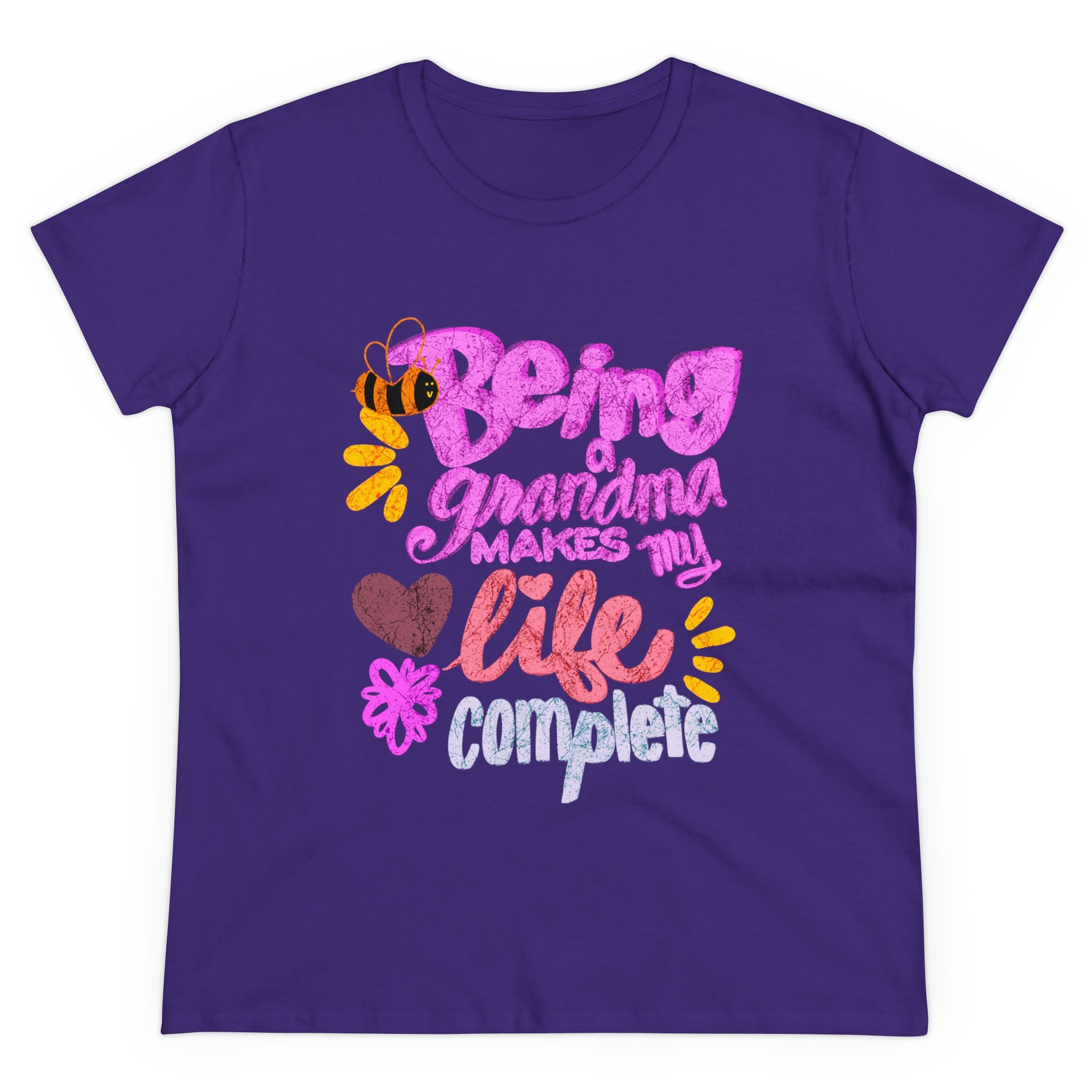 BEING A GRANDMA MAKES MY LIFE COMPLETE Women's Midweight Cotton Tee