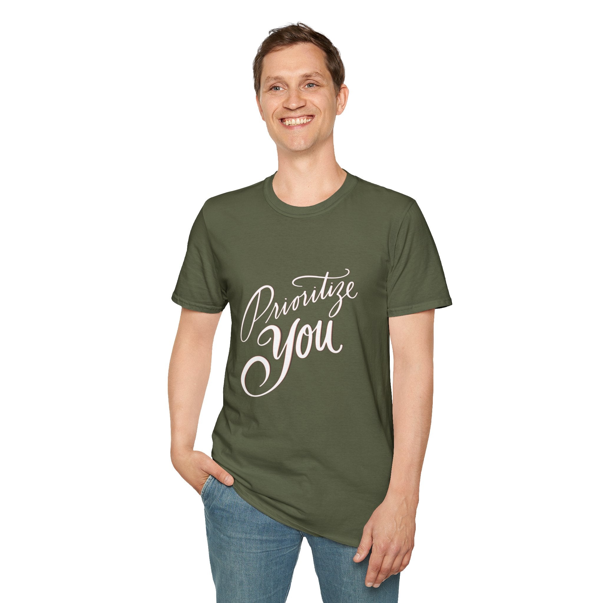 T-Shirt — 'Prioritize You' Handlettered Self-Care Tee
