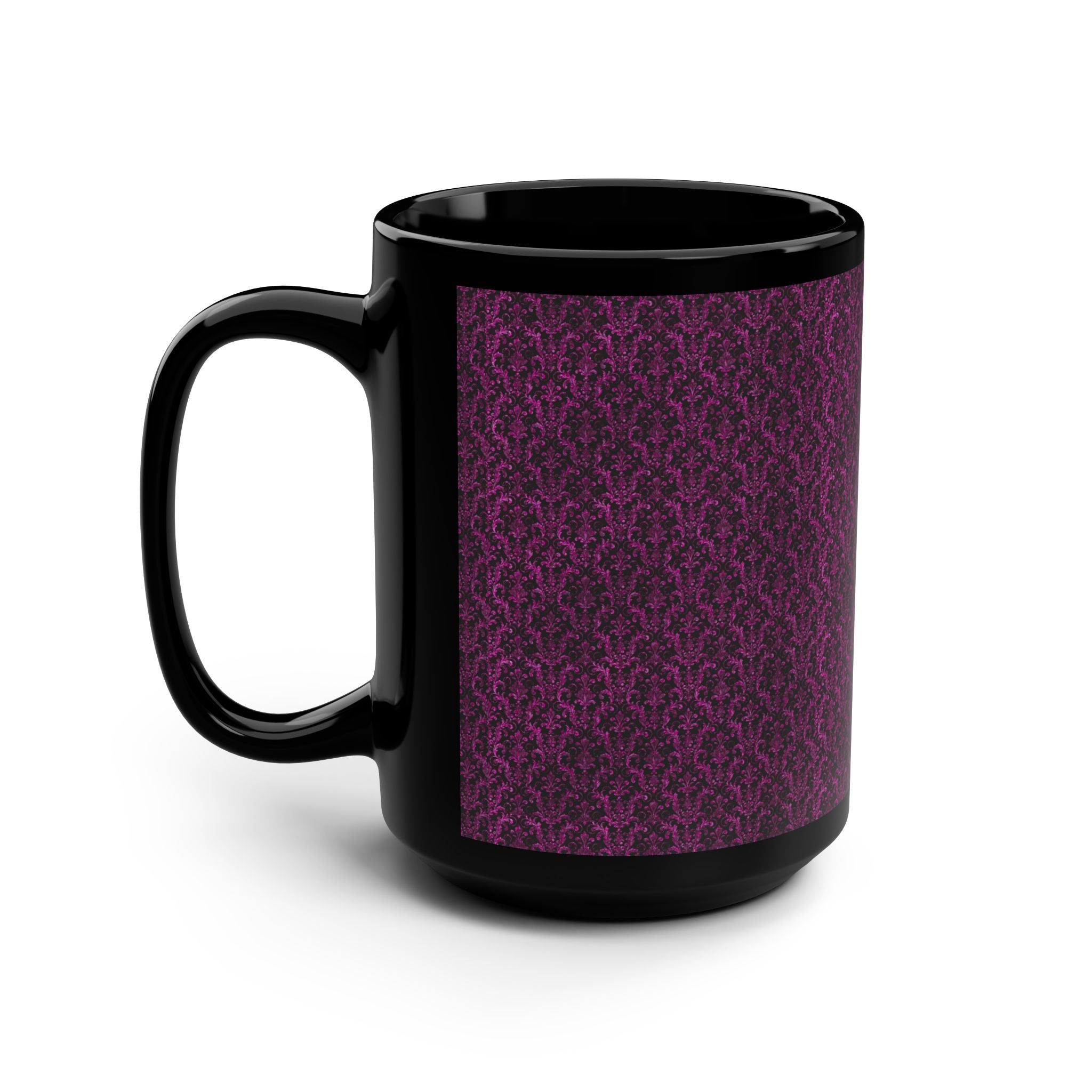 PETIT FLEUR DE LIS Black Mug, 15oz