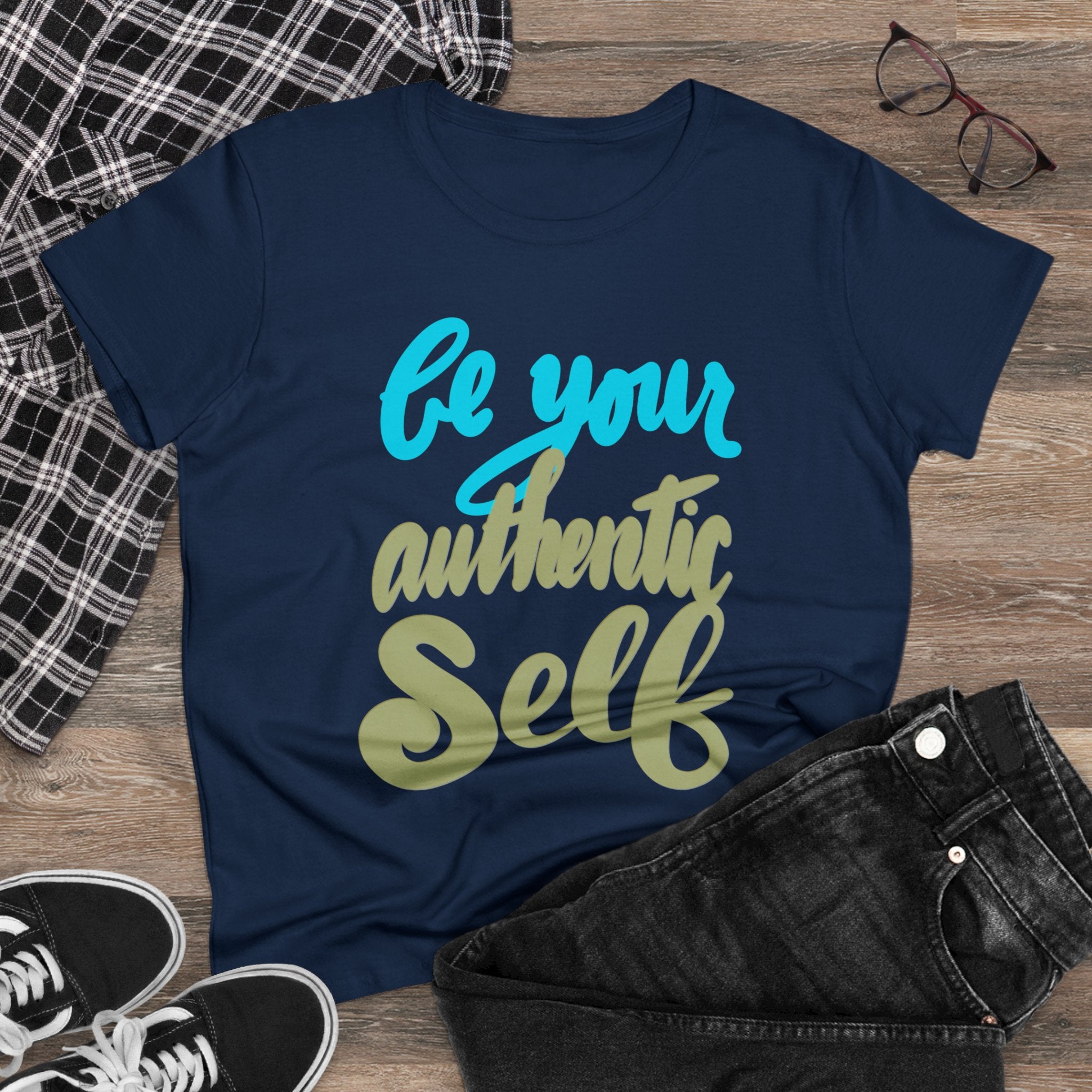 BE YOUR AUTHENTIC SELF Women's Midweight Cotton Tee