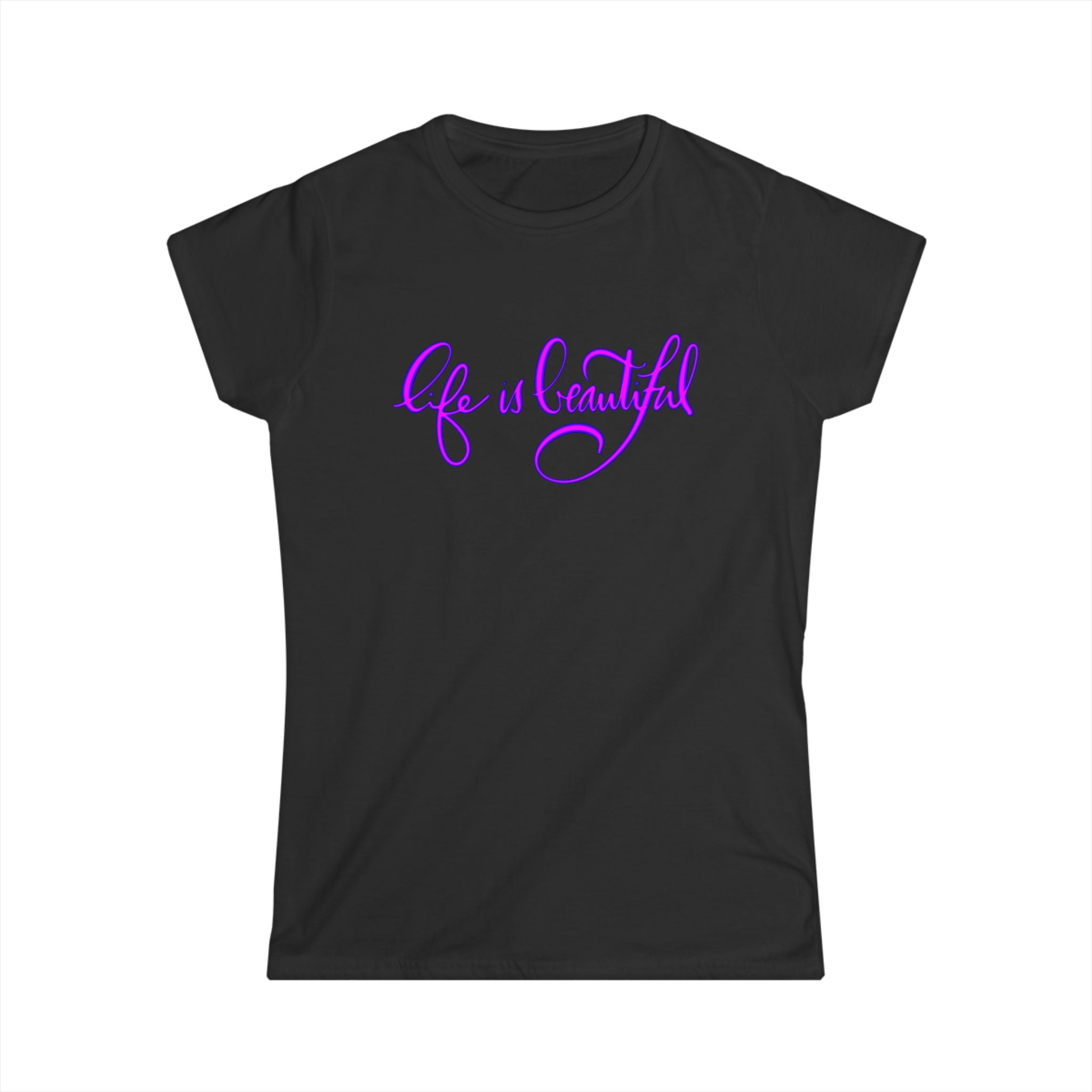 Life is Beautiful Women's Softstyle Tee - Casual Comfort White T-Shirt