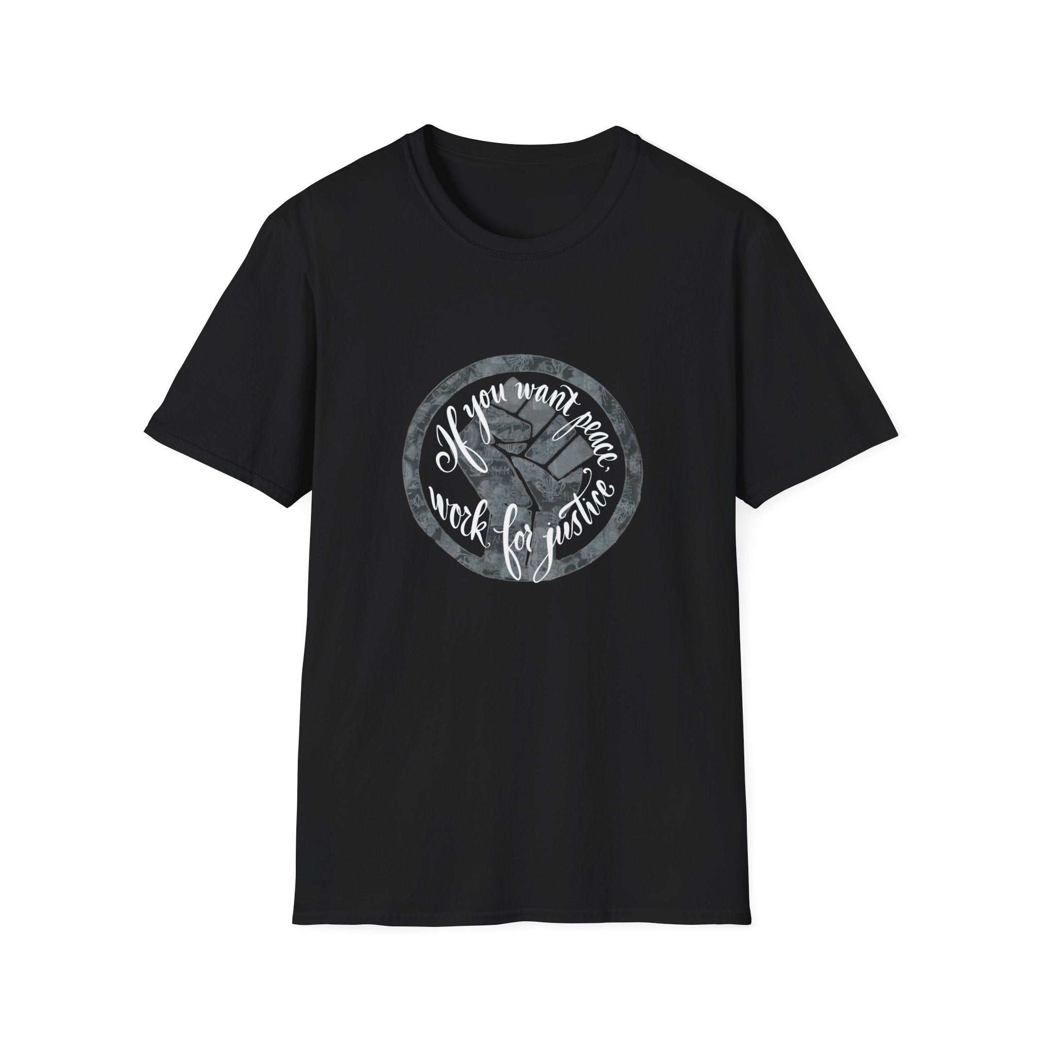 Peace and Justice T-Shirt — hand-drawn Tee