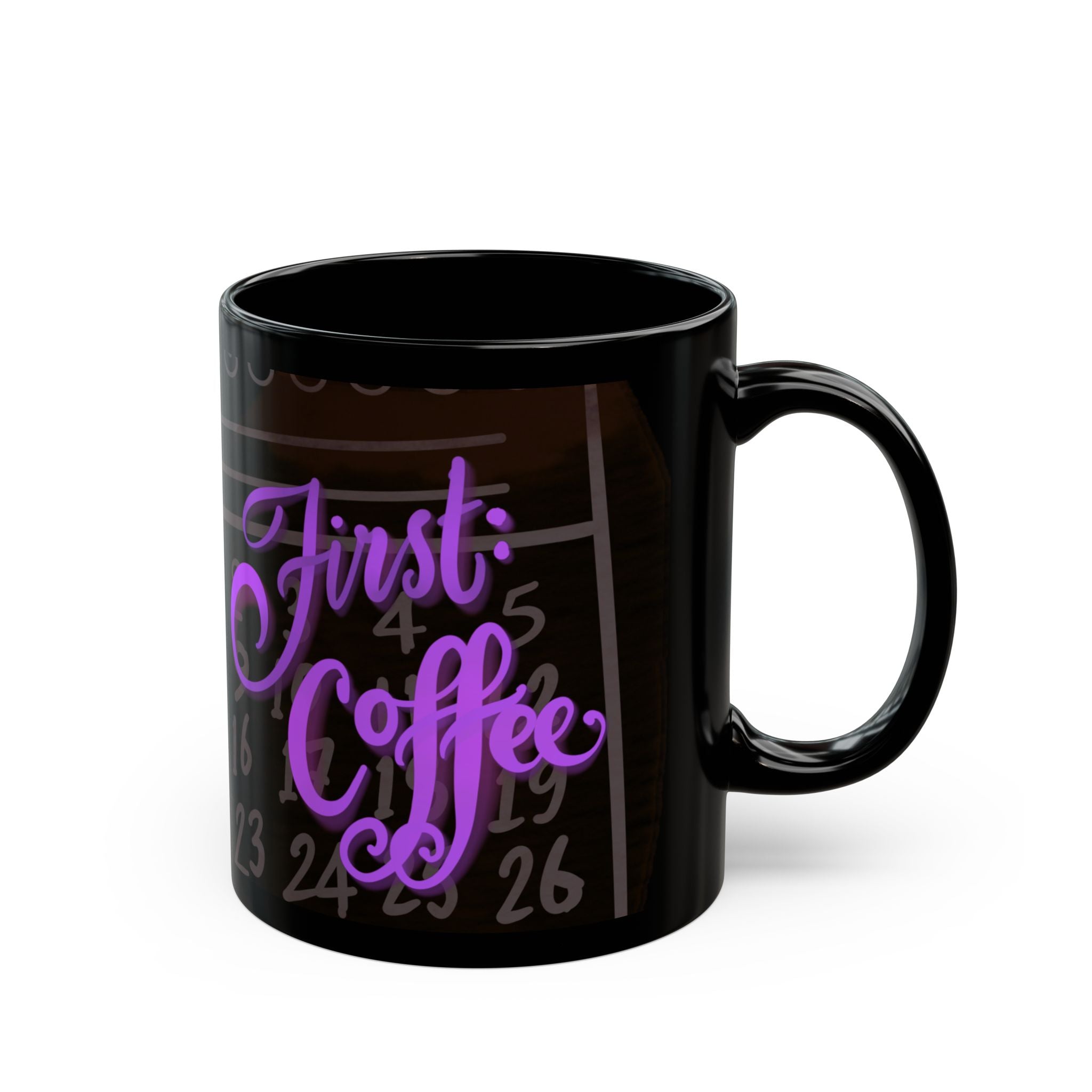 FIRST: COFFEE Black Mug (11oz)