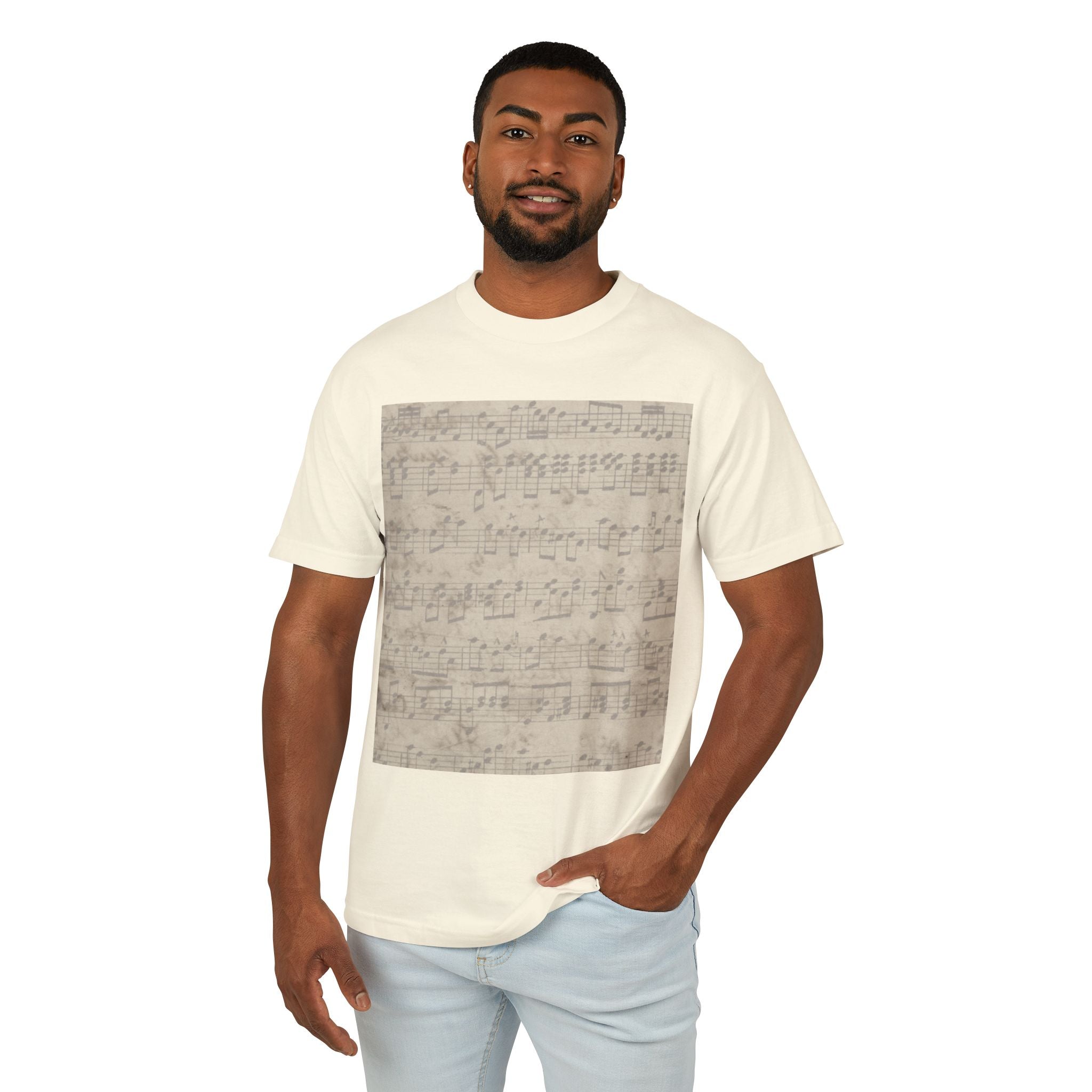 Vintage Music Sheet Unisex Heavyweight Tee