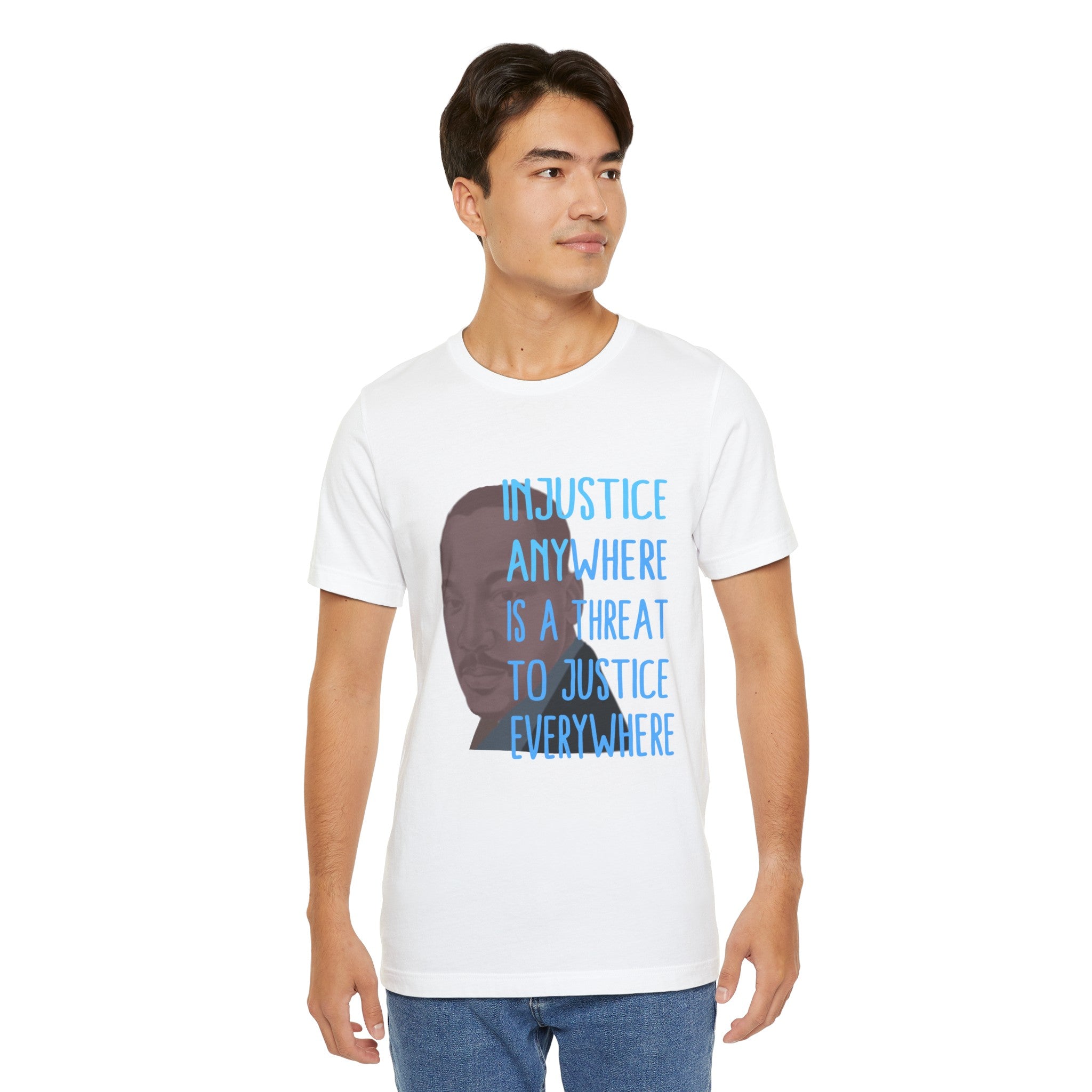 MLK INJUSTICE ANYWHERE Unisex Jersey T-Shirt