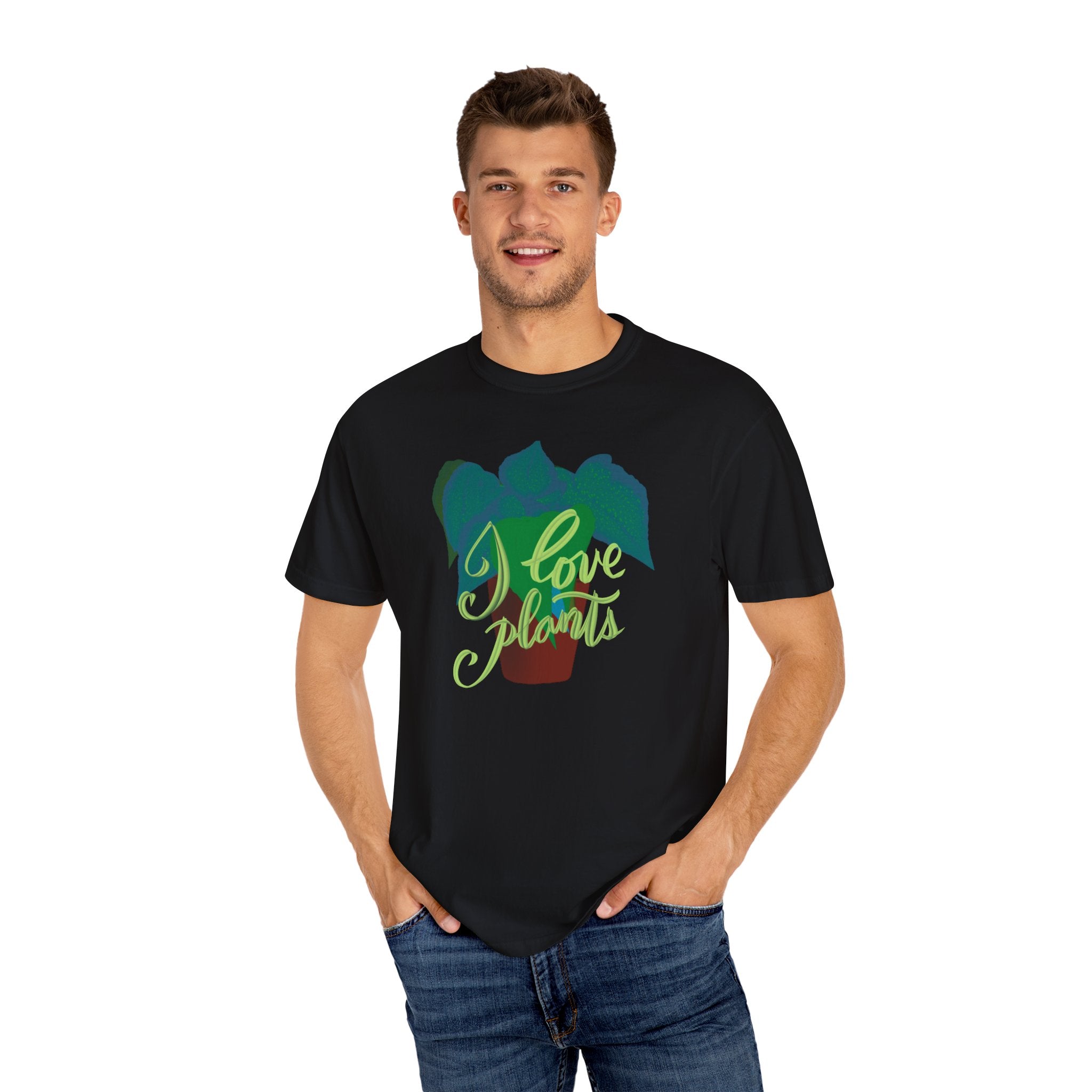 I LOVE PLANTS Unisex Garment-Dyed T-shirt