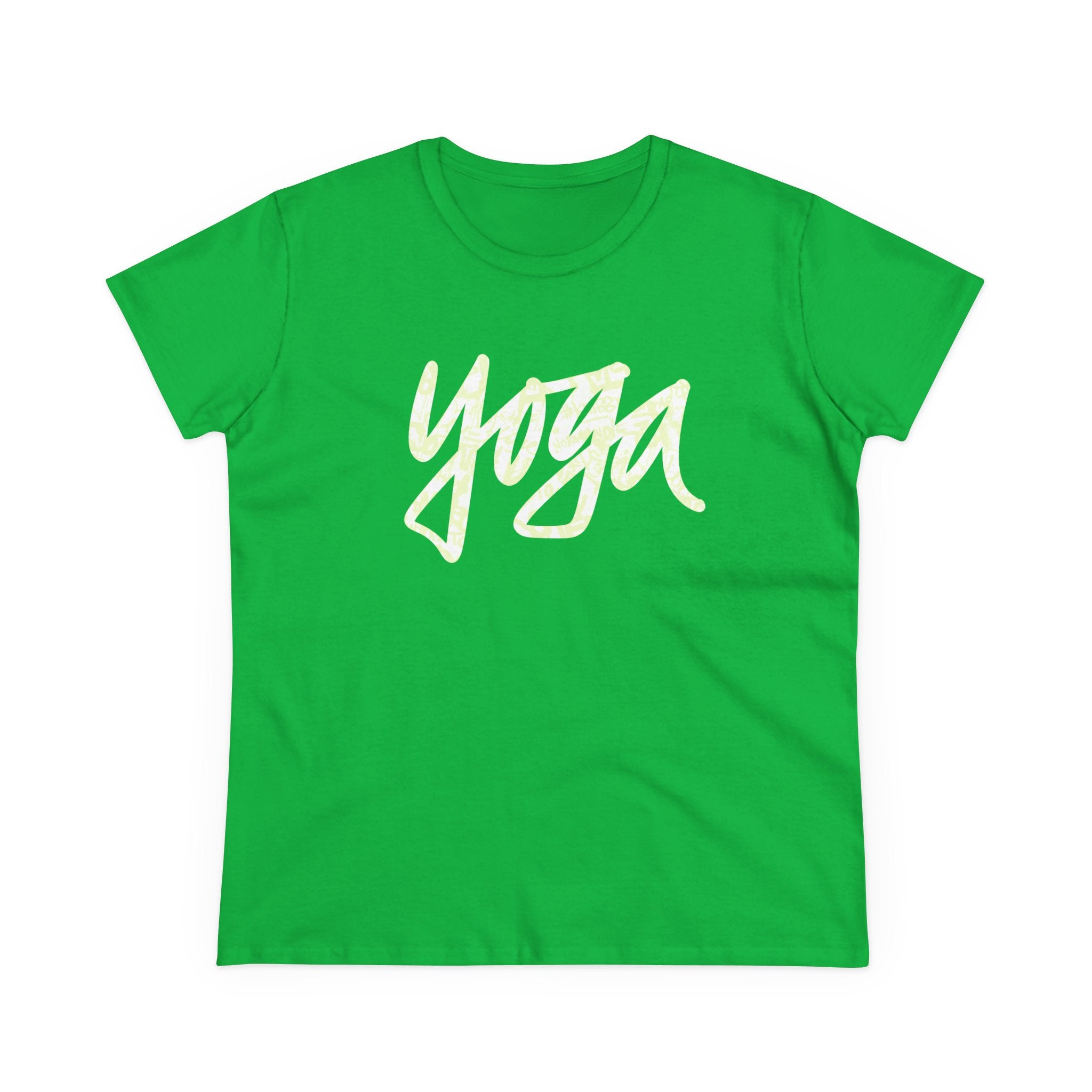 Yoga Women’s Midweight Cotton Tee - Comfortable & Stylish Green Top for Active Lifestyle