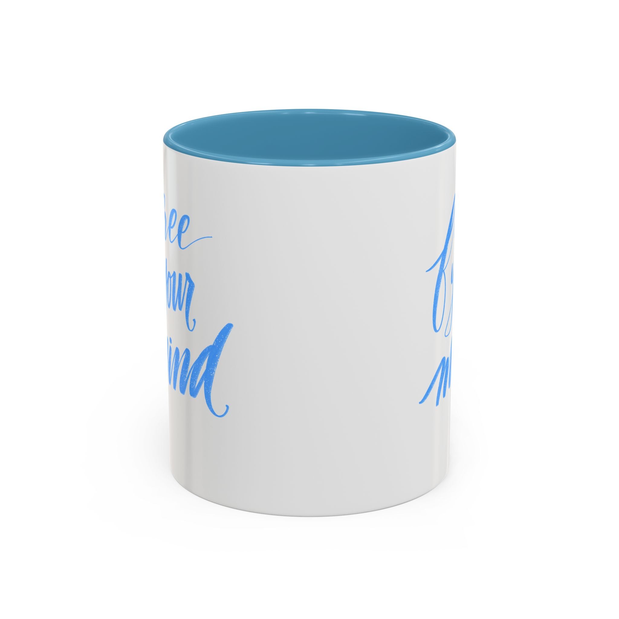 Free your Mind Accent Coffee Mug - Motivational Gift for Coffee Lovers, Inspirational Drinkware, Home Office Decor, Heartwarming Mug