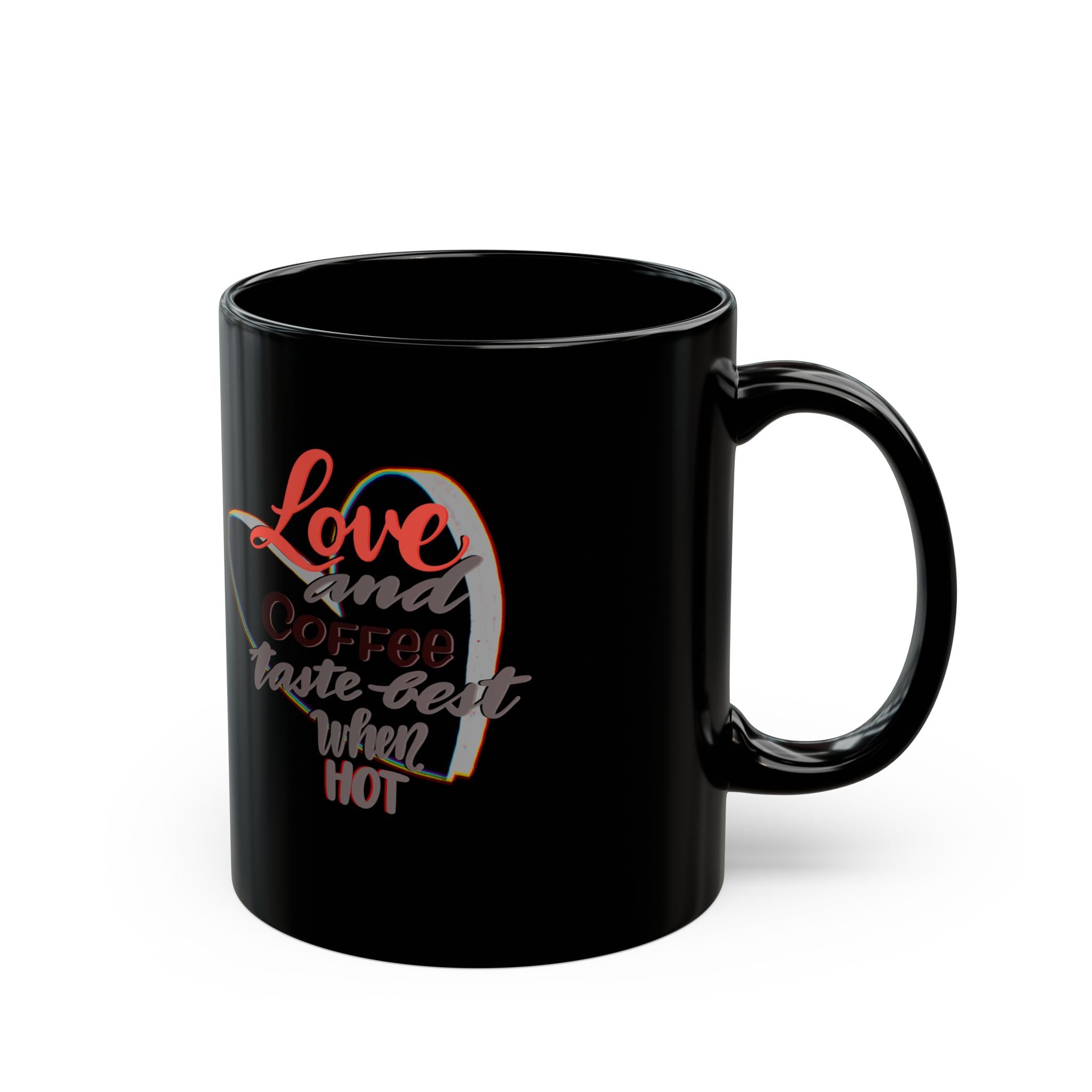 LOVE AND COFFEE Black Mug (11oz)