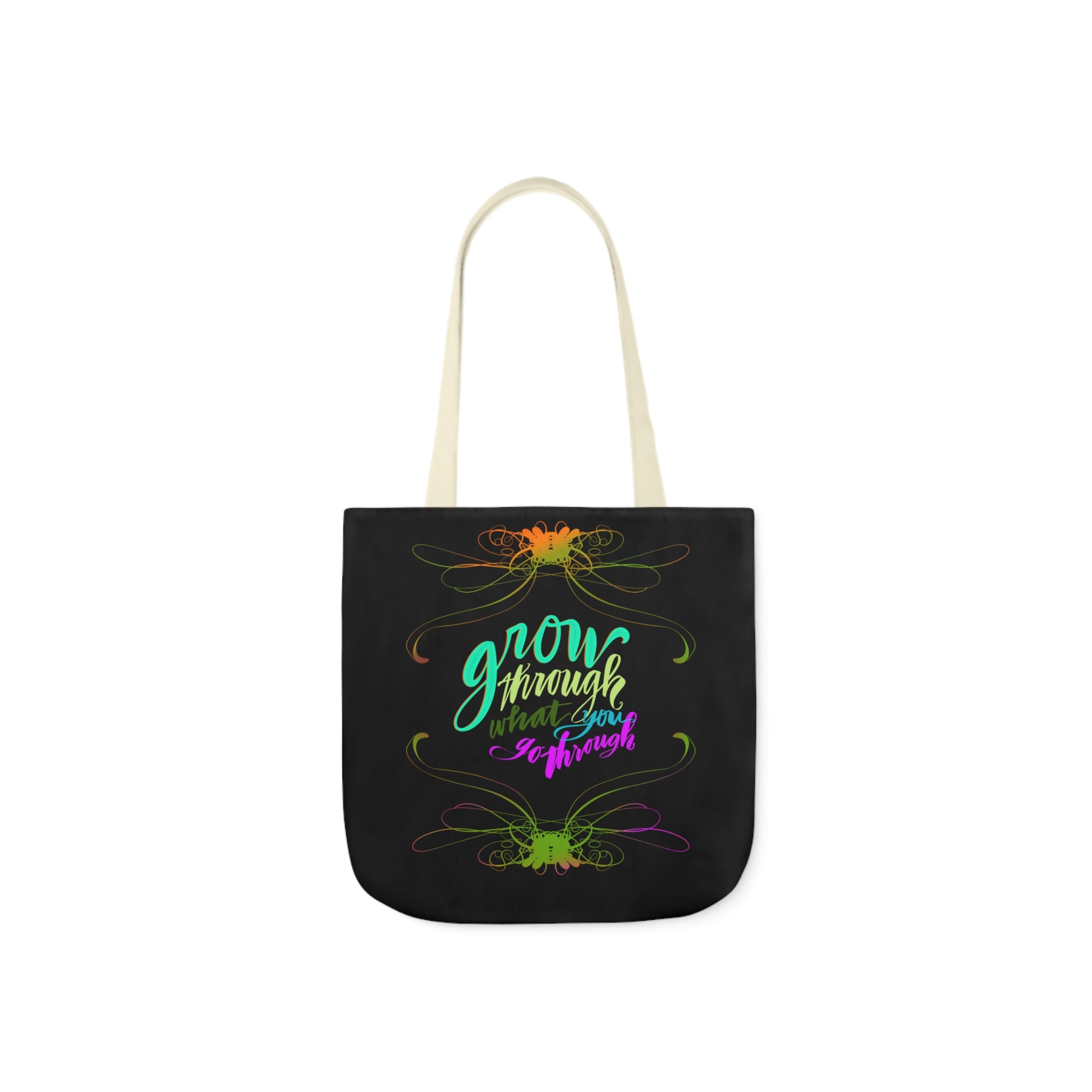 GROW THROUGH WHAT YOU GROW THROUGH Canvas Tote Bag, 5-Color Straps