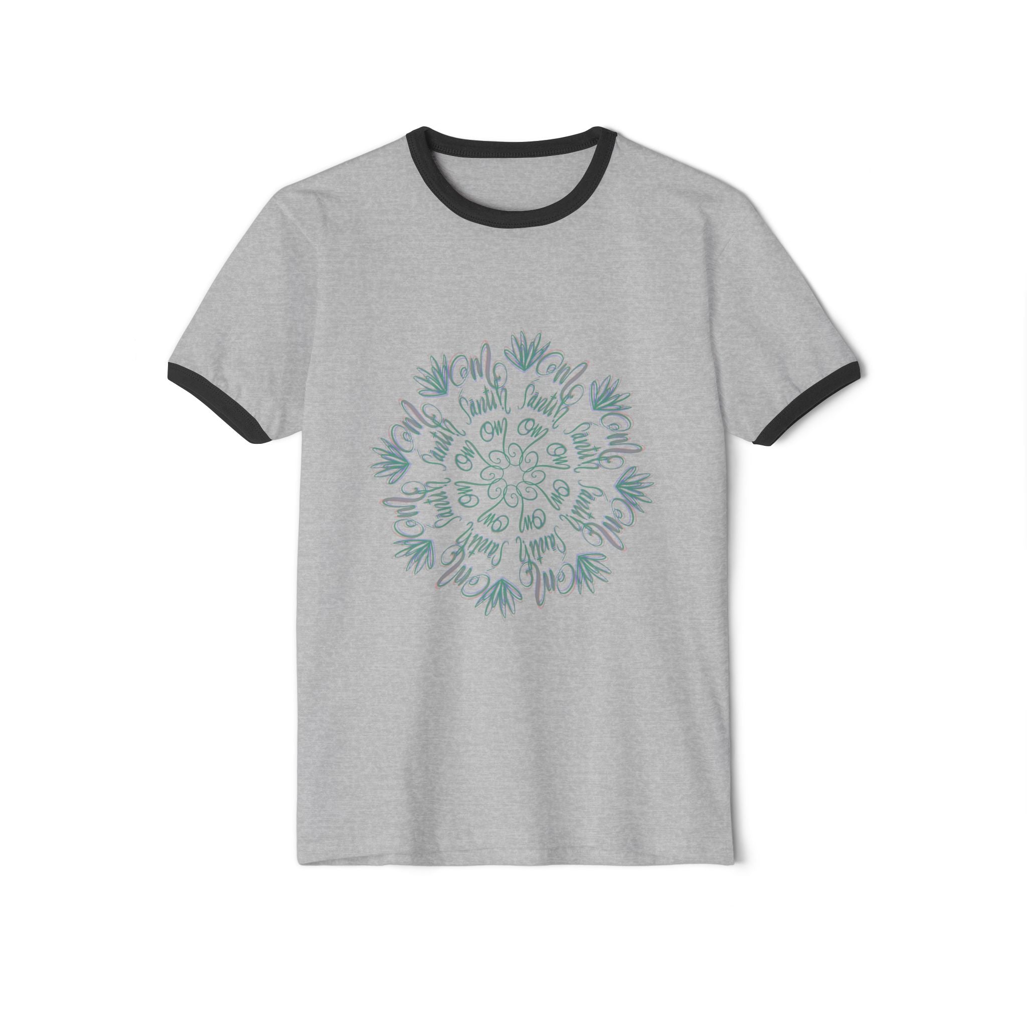 Hand drawn OM mandala Unisex Cotton T-Shirt