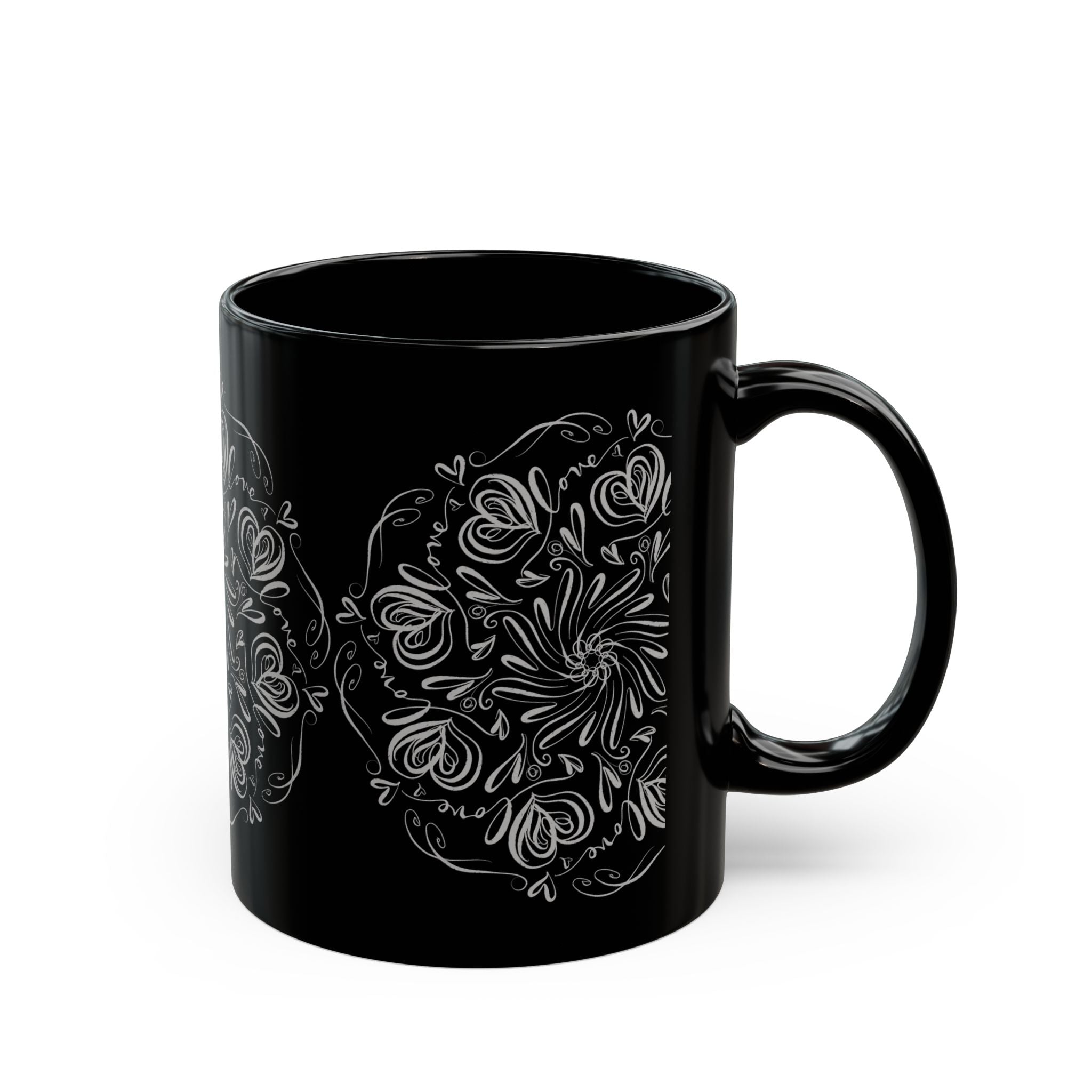 Elegant LOVE Mug with Hand Drawn Design, Ideal for Coffee Lovers, Gifts for Her, Home Decor, Valentine's Day