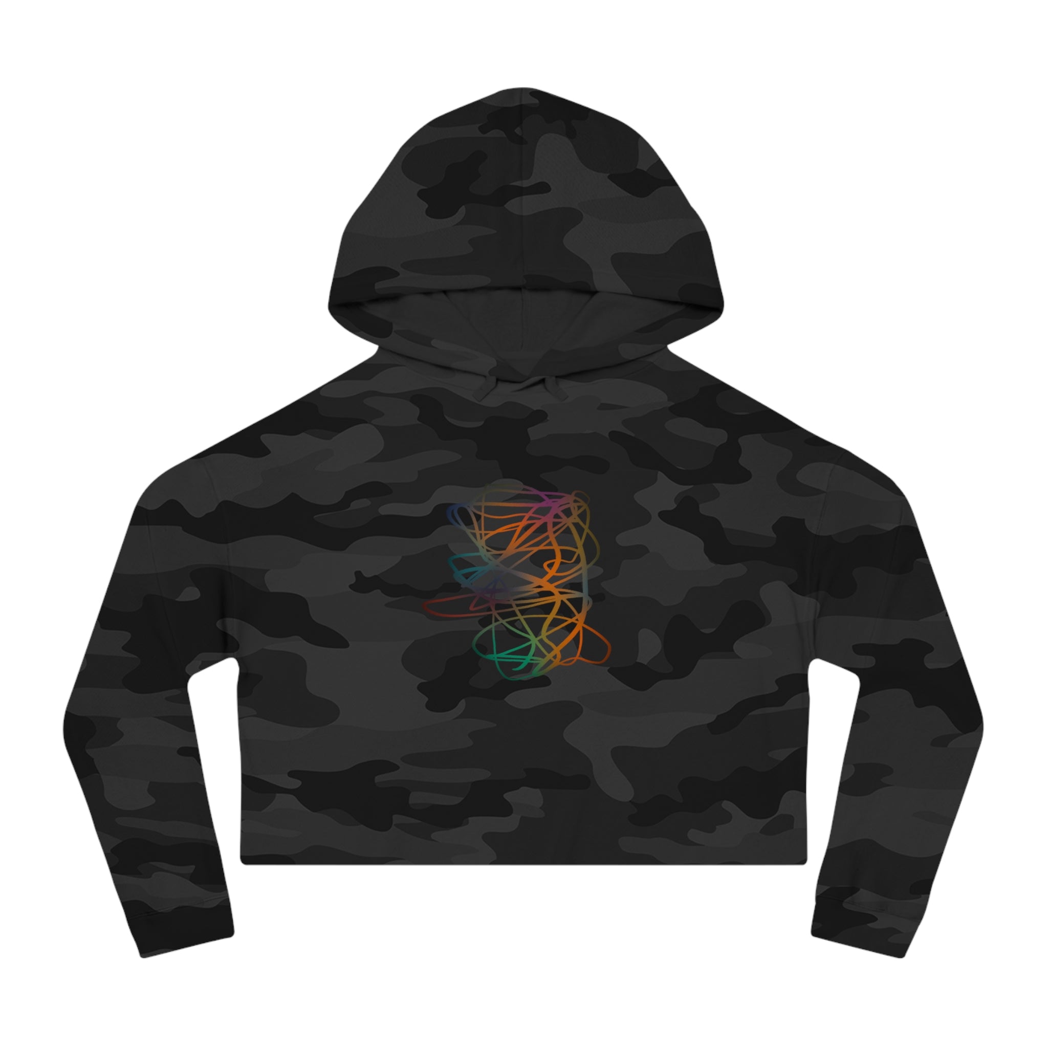 Vibrant Squiggle Cropped Hoodie for Women, Cozy Casual Wear, Perfect Gift for Birthdays, Graduations, and Cozy Nights, Unique Art Design