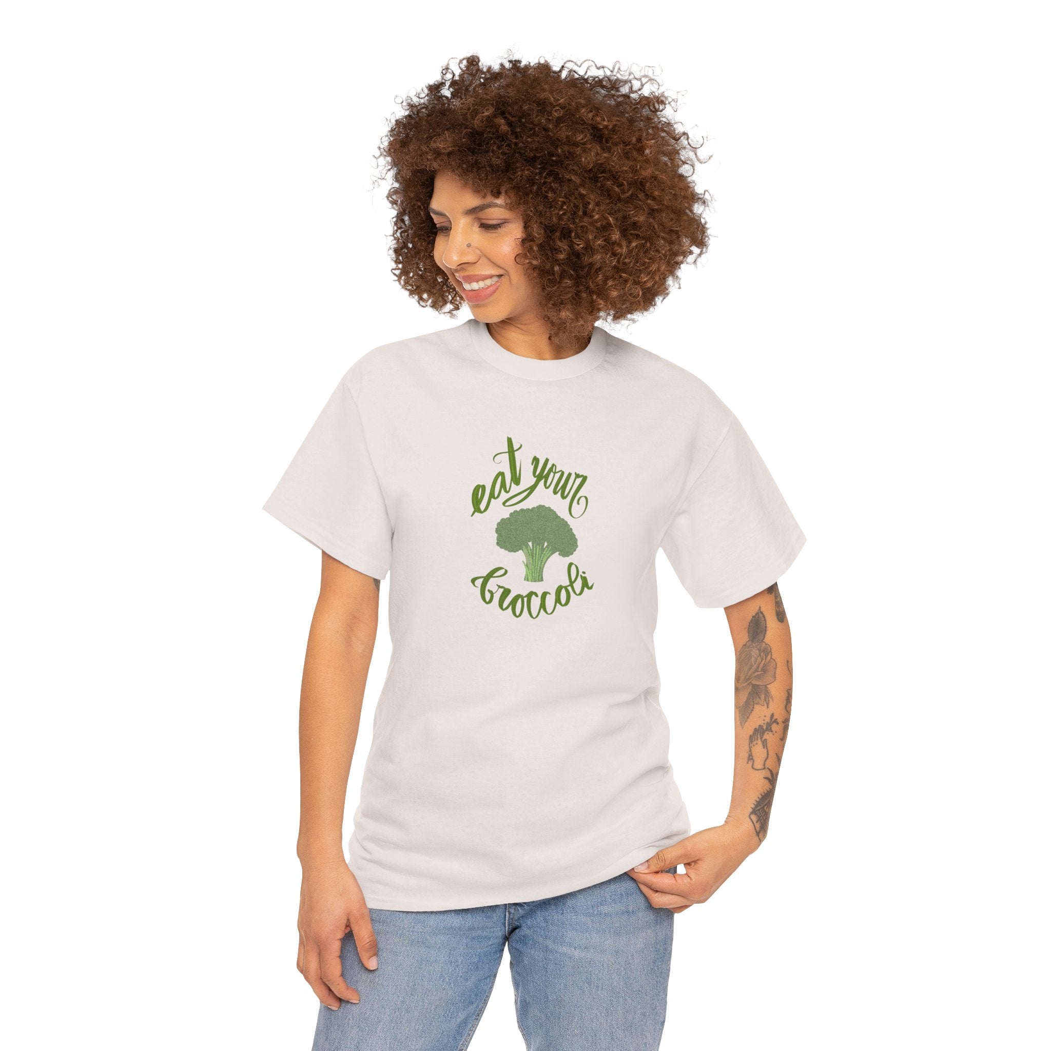 EAT YOUR BROCCOLI Unisex Heavy Cotton Tee