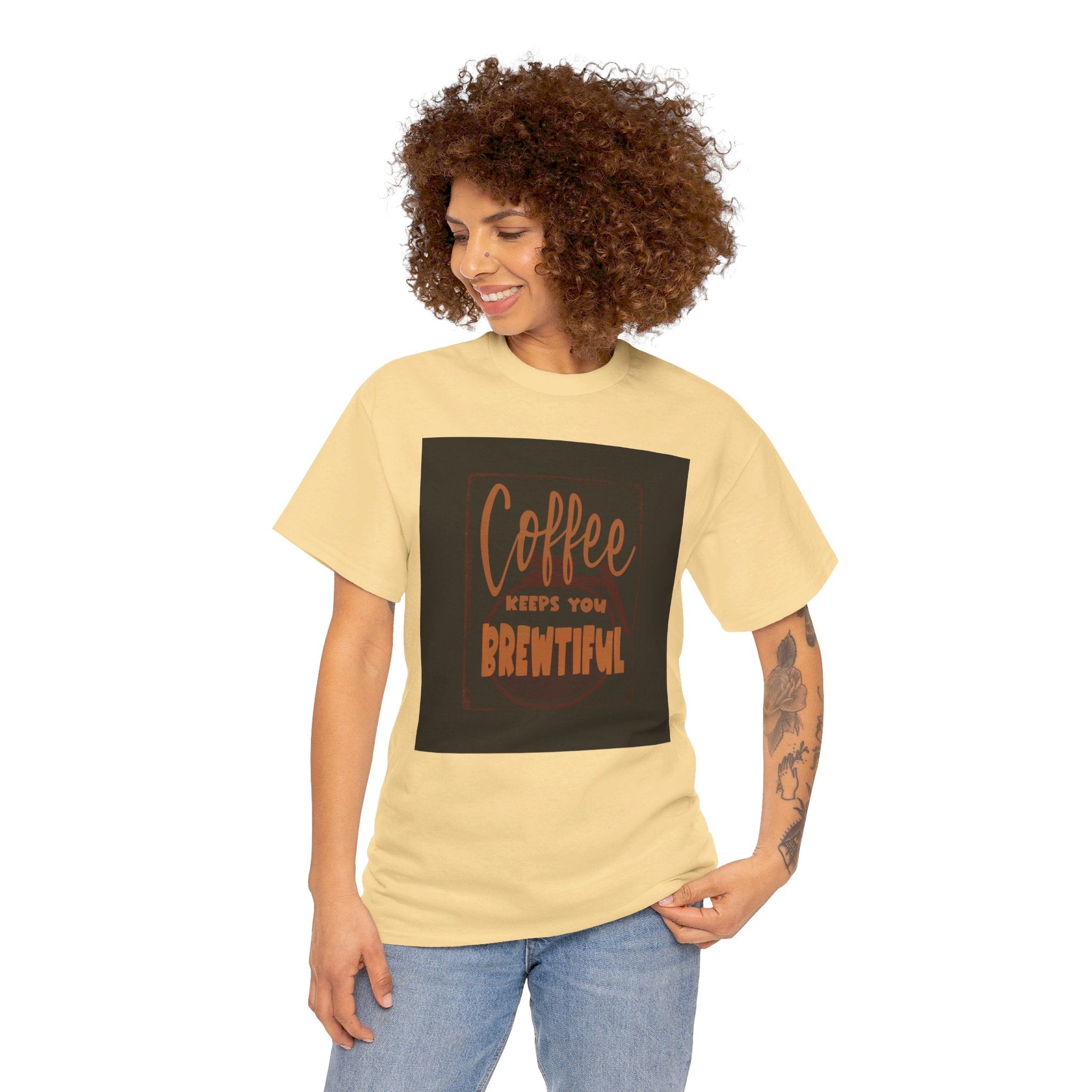 COFFEE KEEPS YOU BREWTIFUL Unisex Heavy Cotton Tee