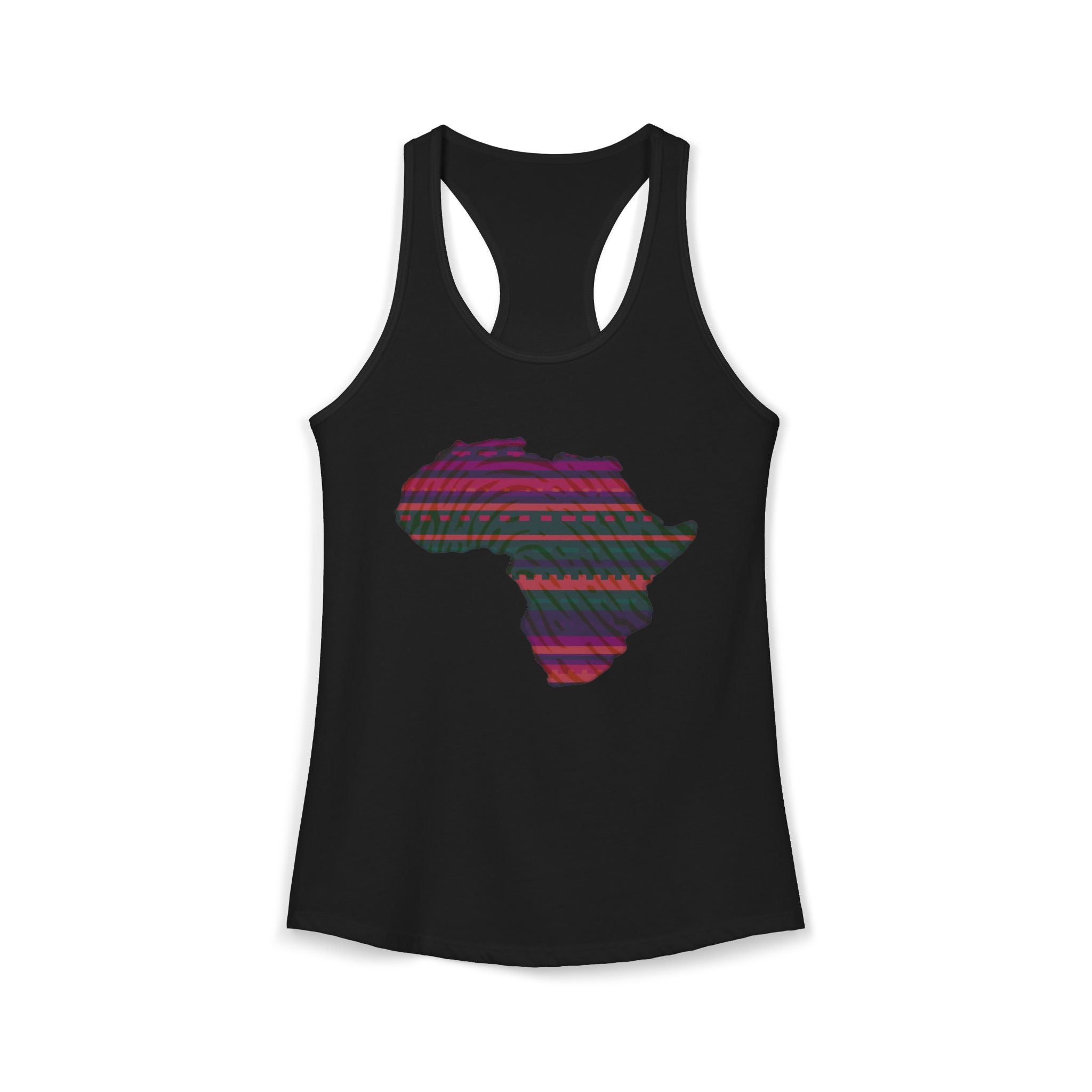 African Kente & Fingerprint Heritage Tank — Black History Racerback