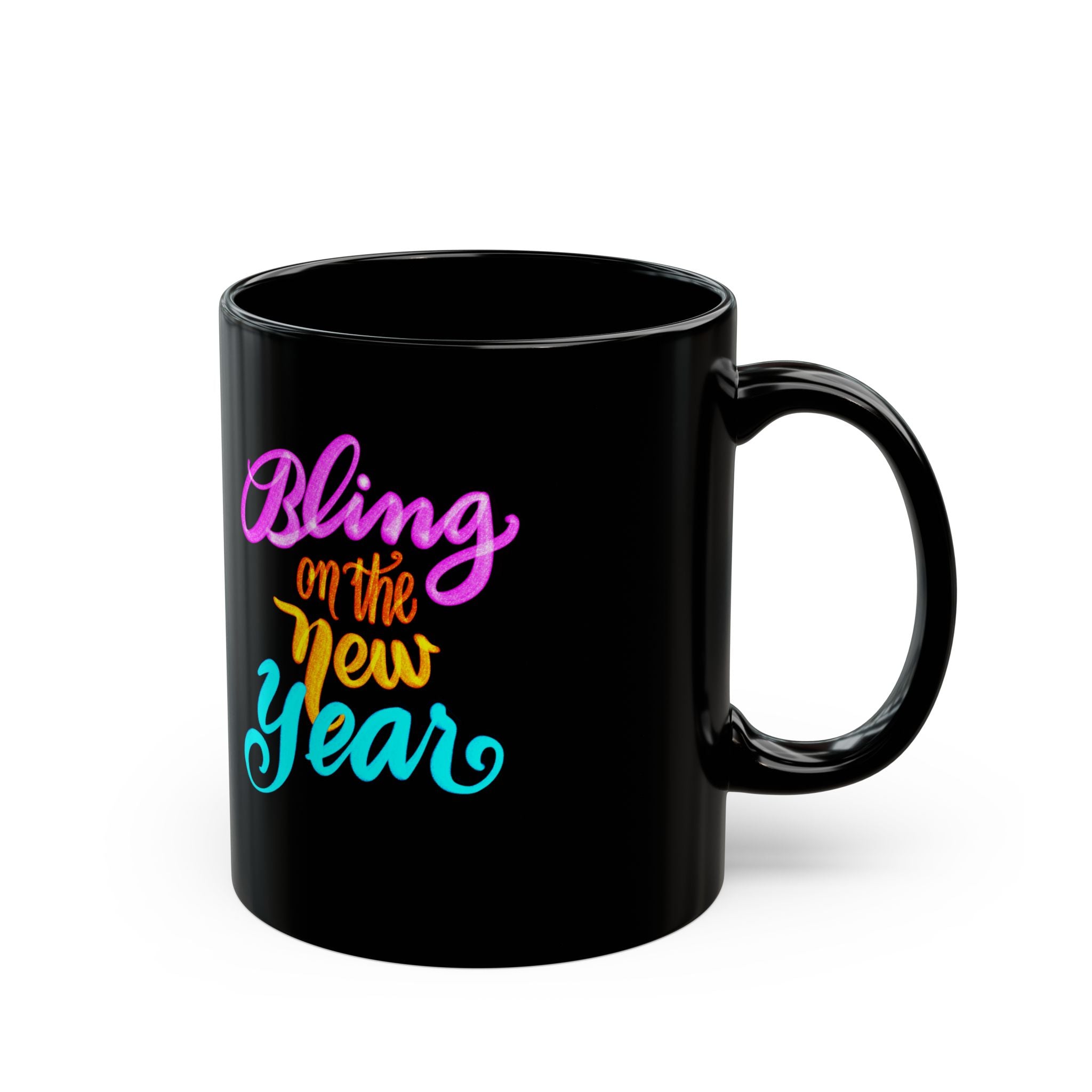 BLING ON THE NEW YEAR Black Mug (11oz)