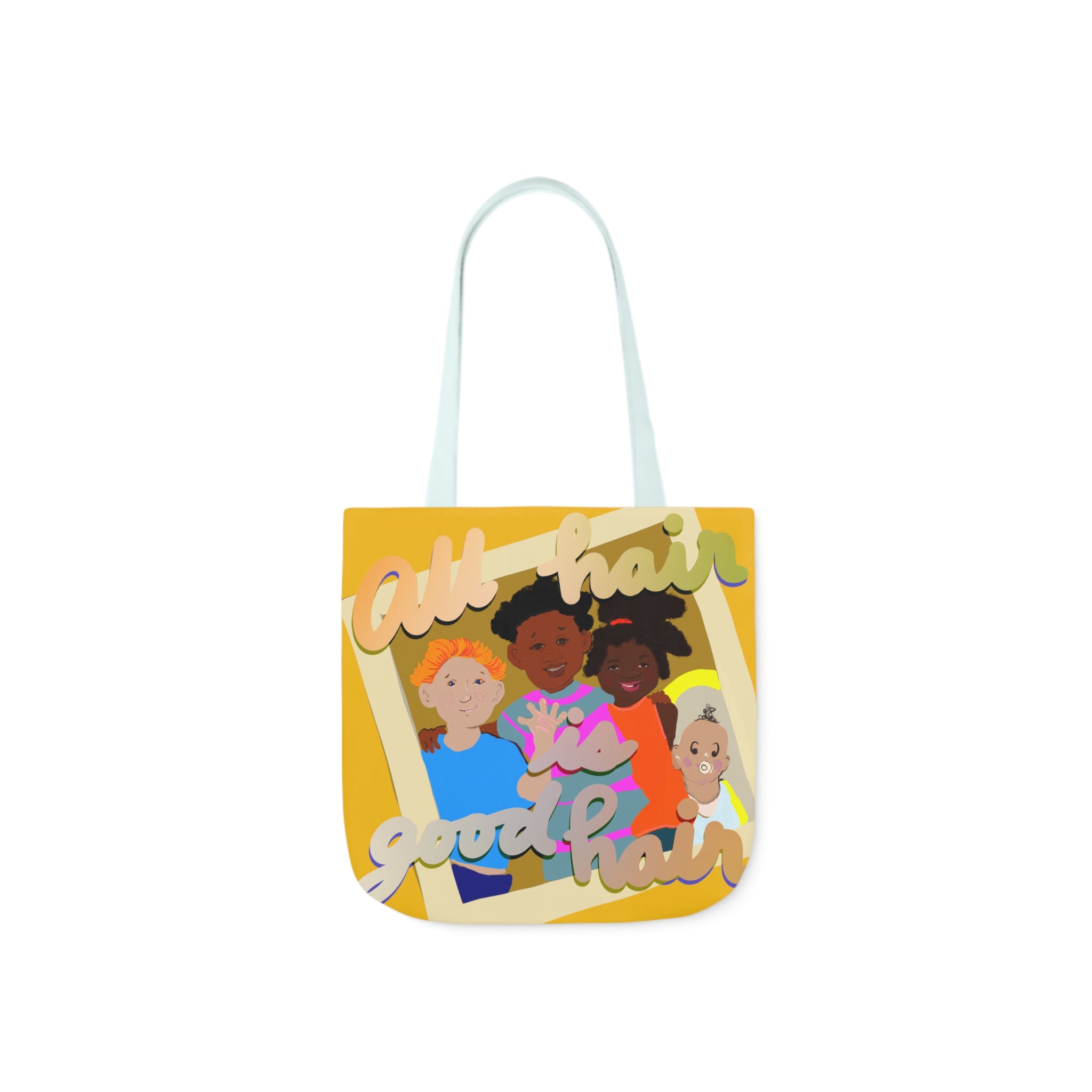 ALL HAIR IS GOOD HAIR Canvas Tote Bag, 5-Color Straps