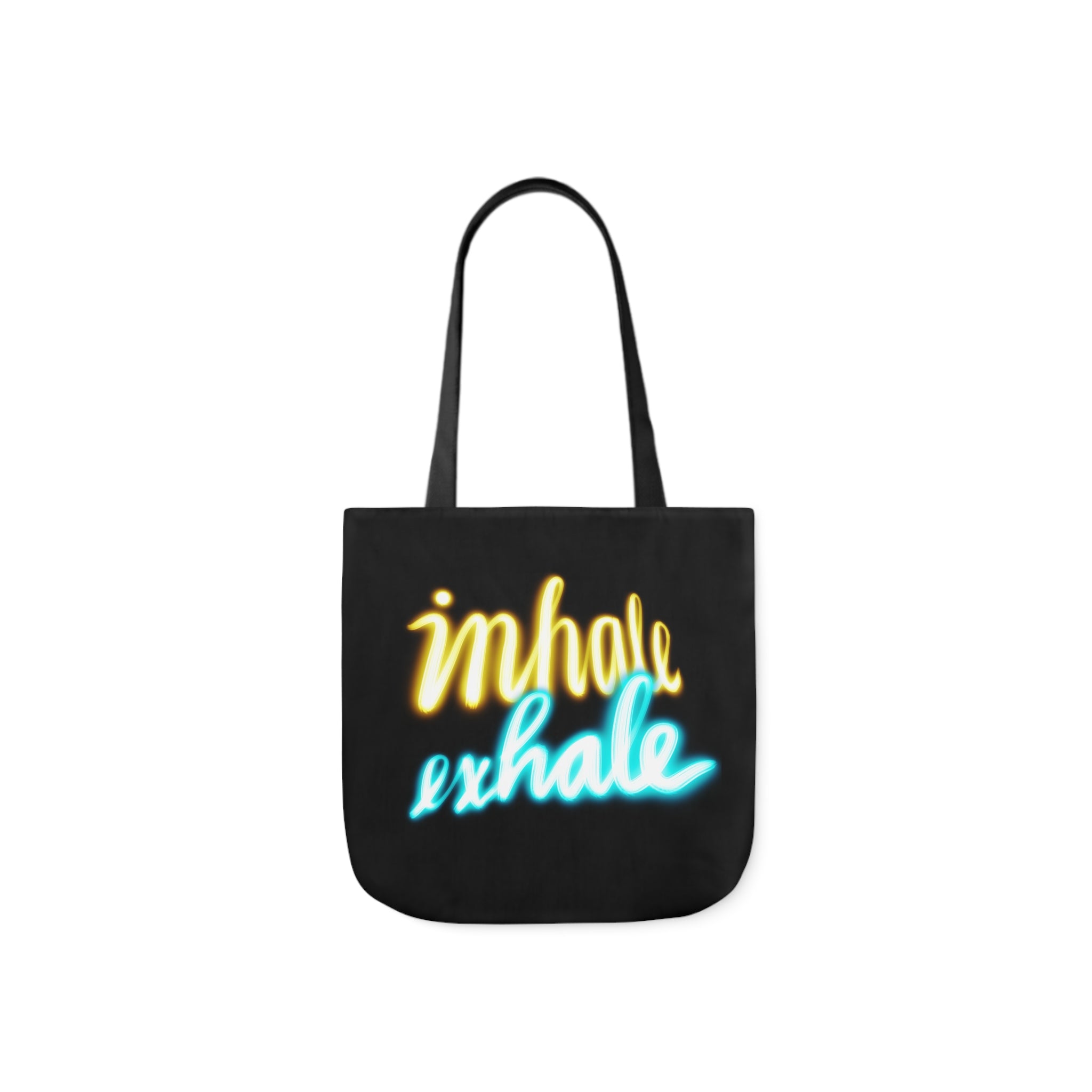 INHALE EXHALE Canvas Tote Bag, 5-Color Straps