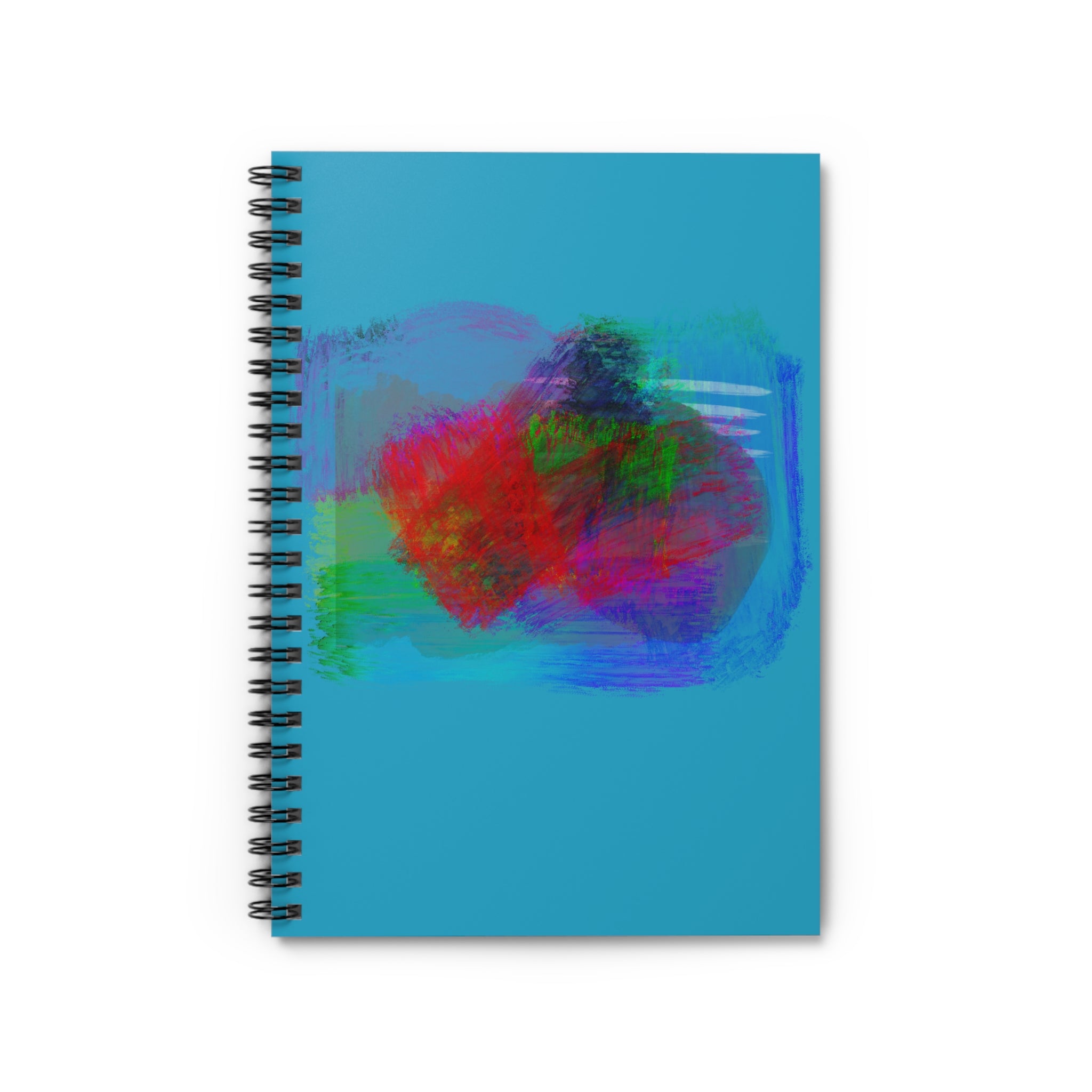 Vibrant Spiral Notebook - Ruled Lines, Colorful Art Journal, Stationery Gift, Blue Sketch Pad, Student Planner