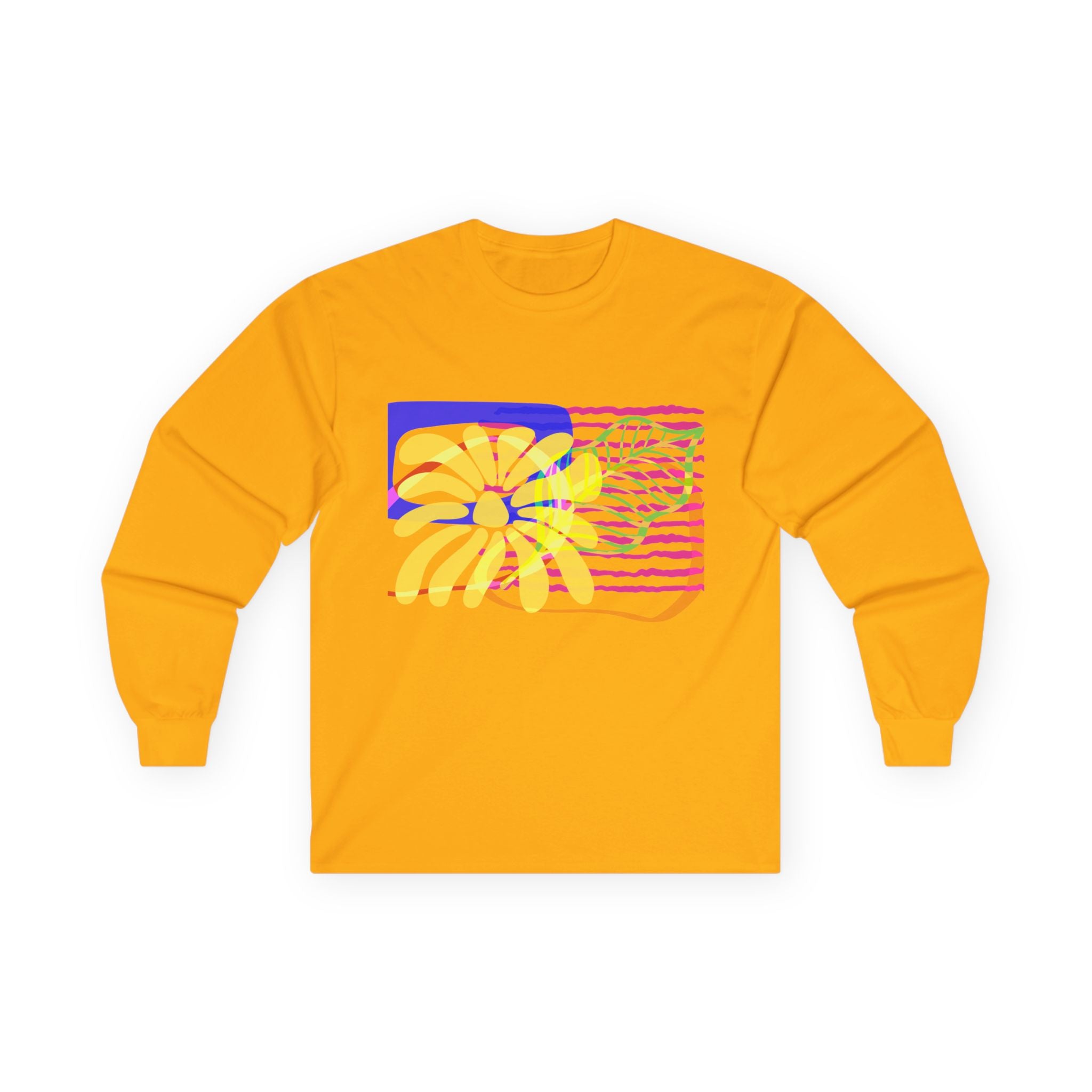 Vibrant Tropical Print Long Sleeve Tee - Perfect for Summer & Beach Vibes