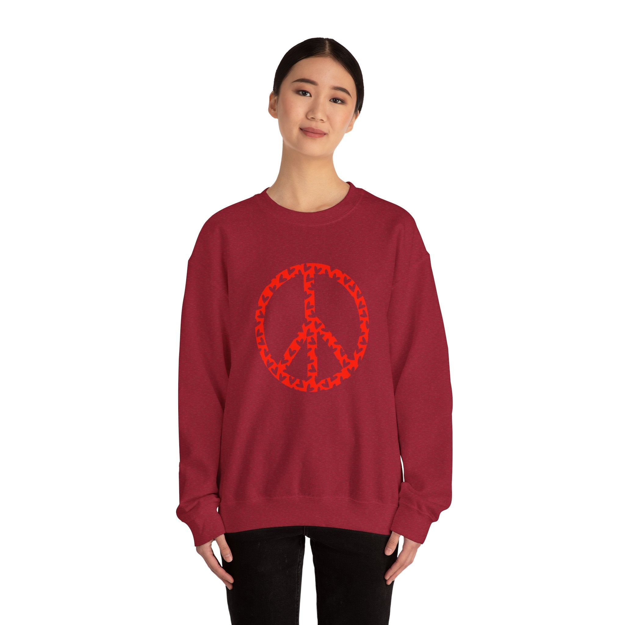 PEACE AND LOVE Unisex Heavy Blend™ Crewneck Sweatshirt