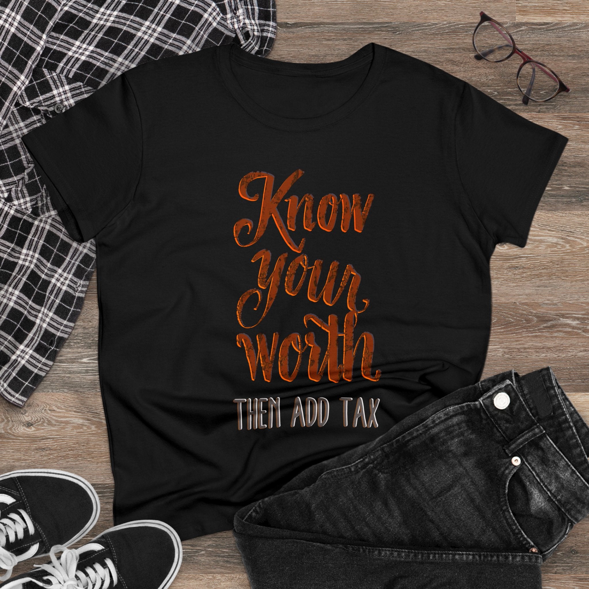 KNOW YOUR WORTH Cotton Tee