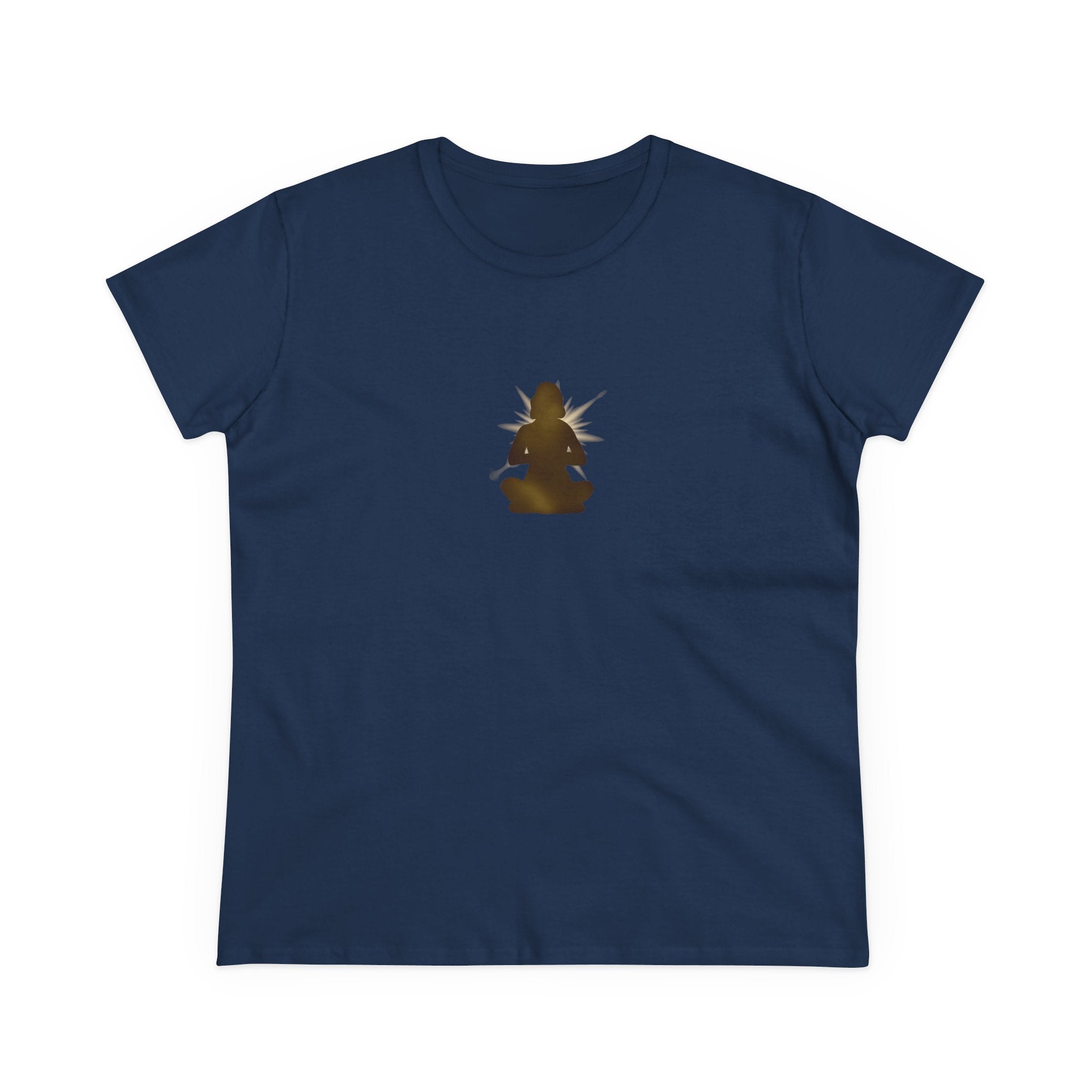 Meditation Silhouette Tee — Women's Yoga Cotton T‑Shirt