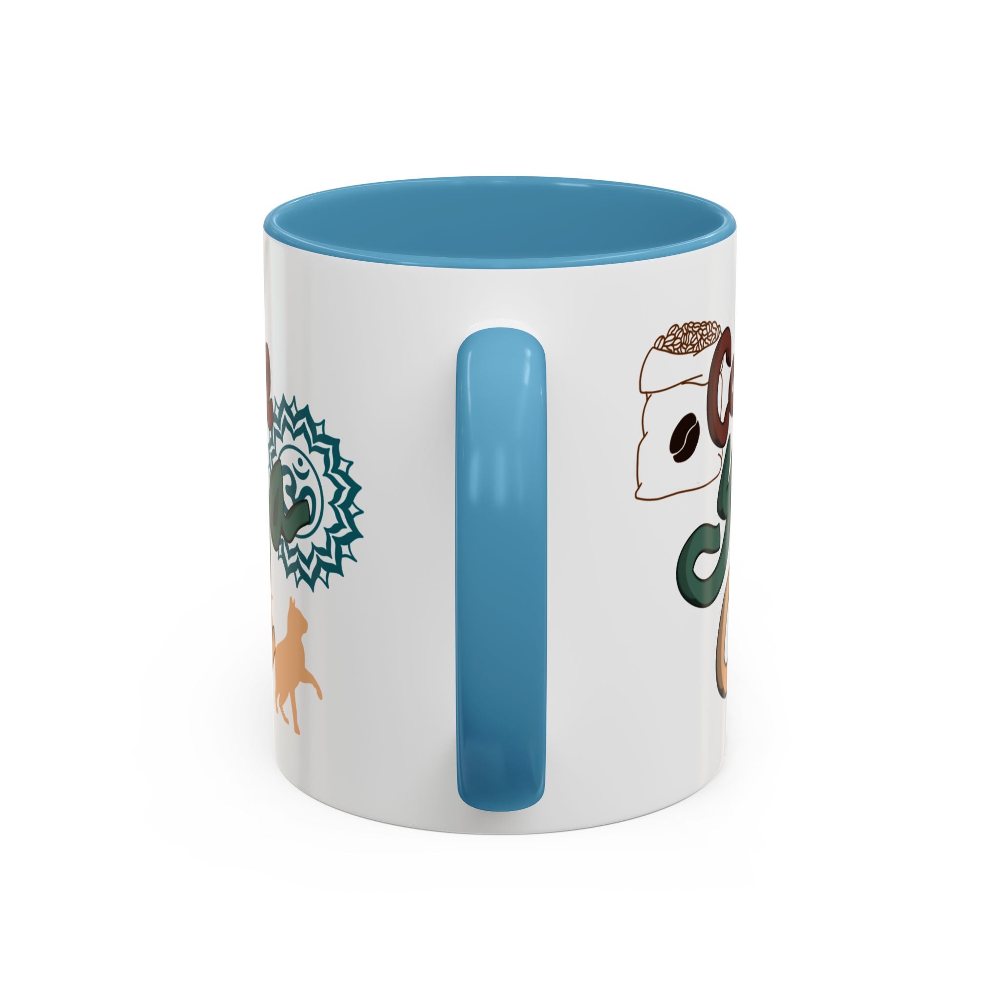 COFFEE YOGA CATS Accent Coffee Mug (11 oz)