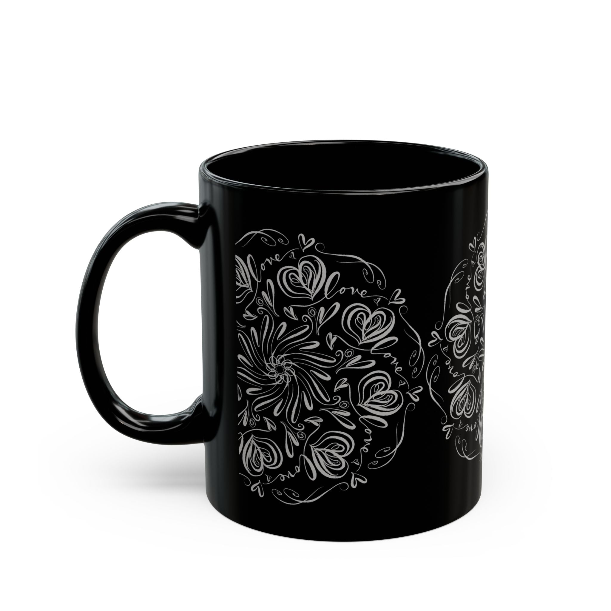 Elegant LOVE Mug with Hand Drawn Design, Ideal for Coffee Lovers, Gifts for Her, Home Decor, Valentine's Day